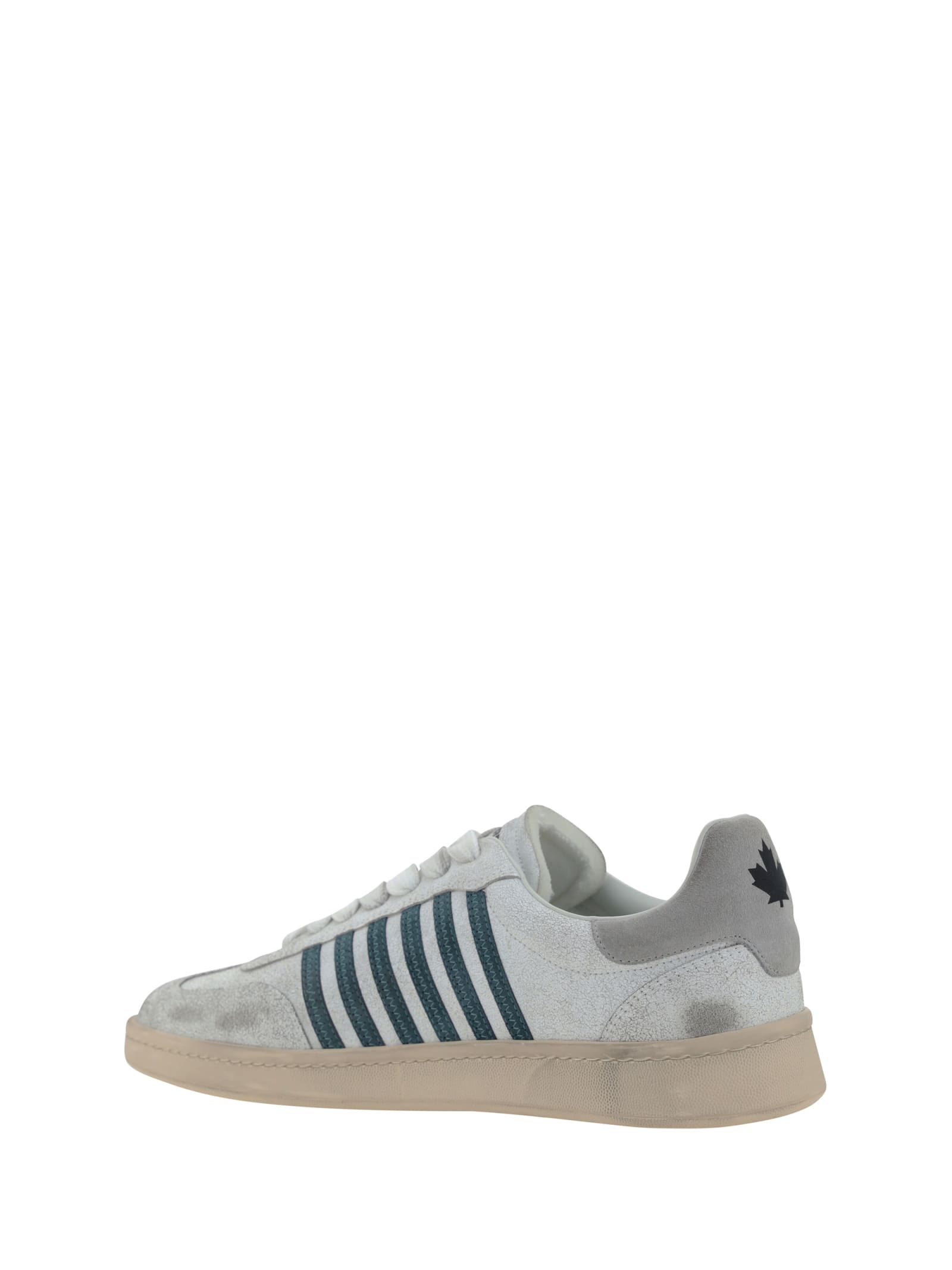 Shop Dsquared2 Boxer Sneakers In Bianco+verde+grigio