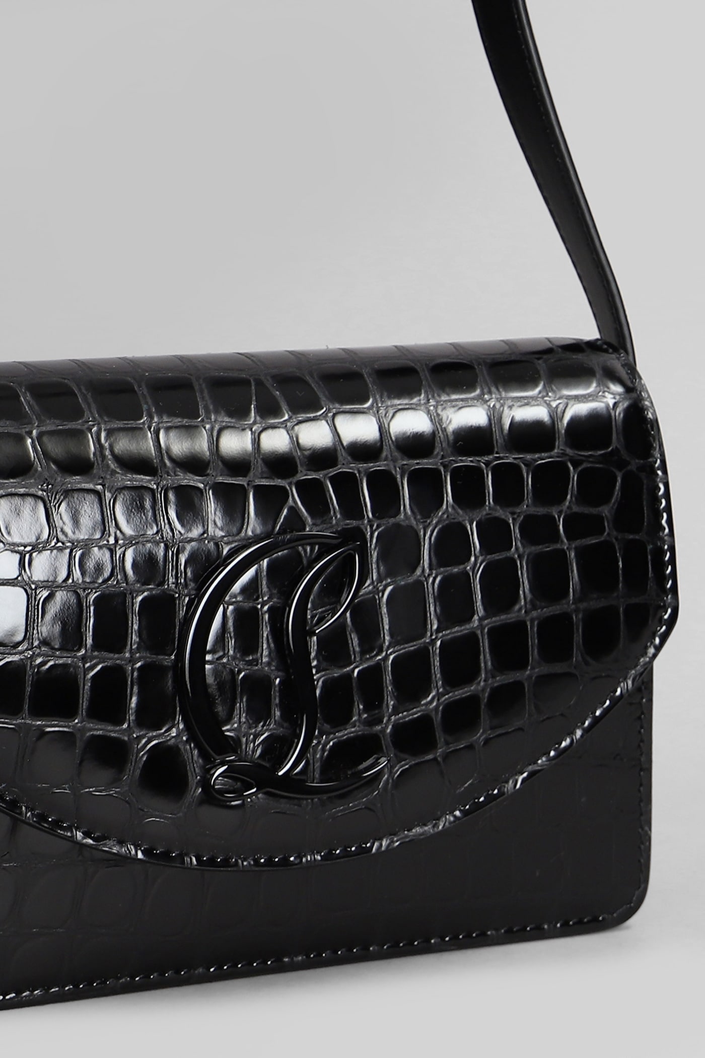 Christian Louboutin Loubi 54 Black Calf Ali Crossbody Bag In Black