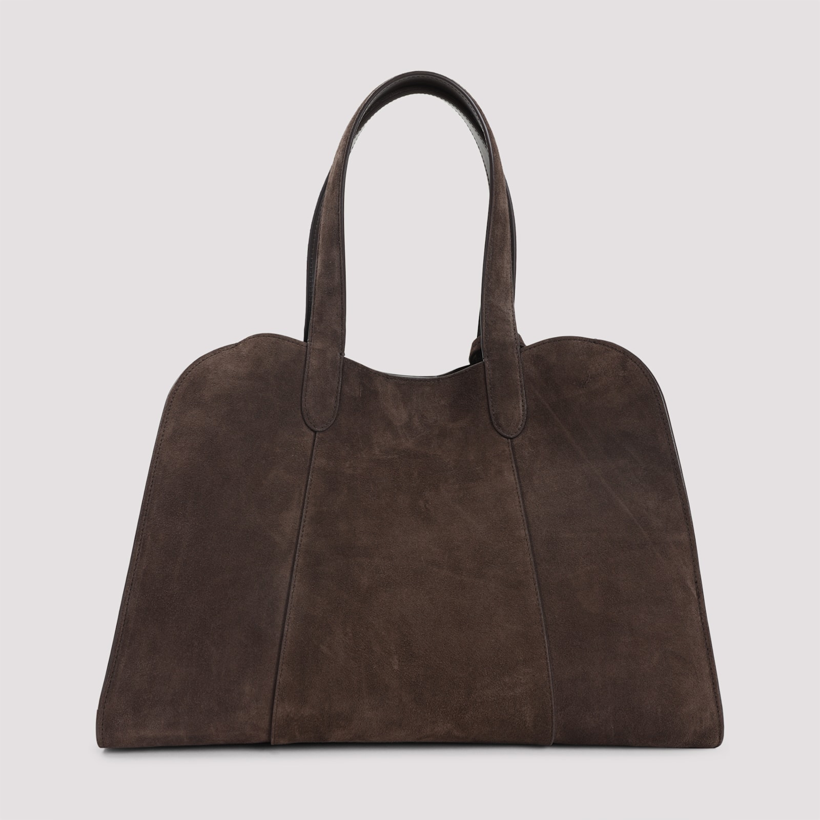 Giorgio Armani Suede Calf Leather Handbag In Brown