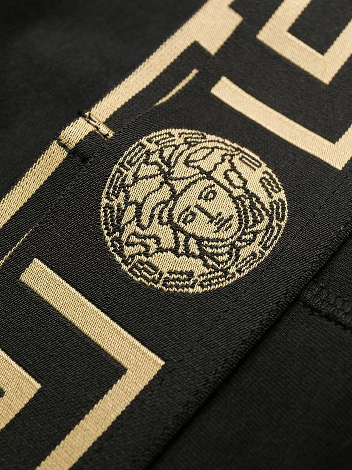 Shop Versace Bi-pack Slip Jersey Topeka Bi-stretch Cotton Organic In G Black Gold