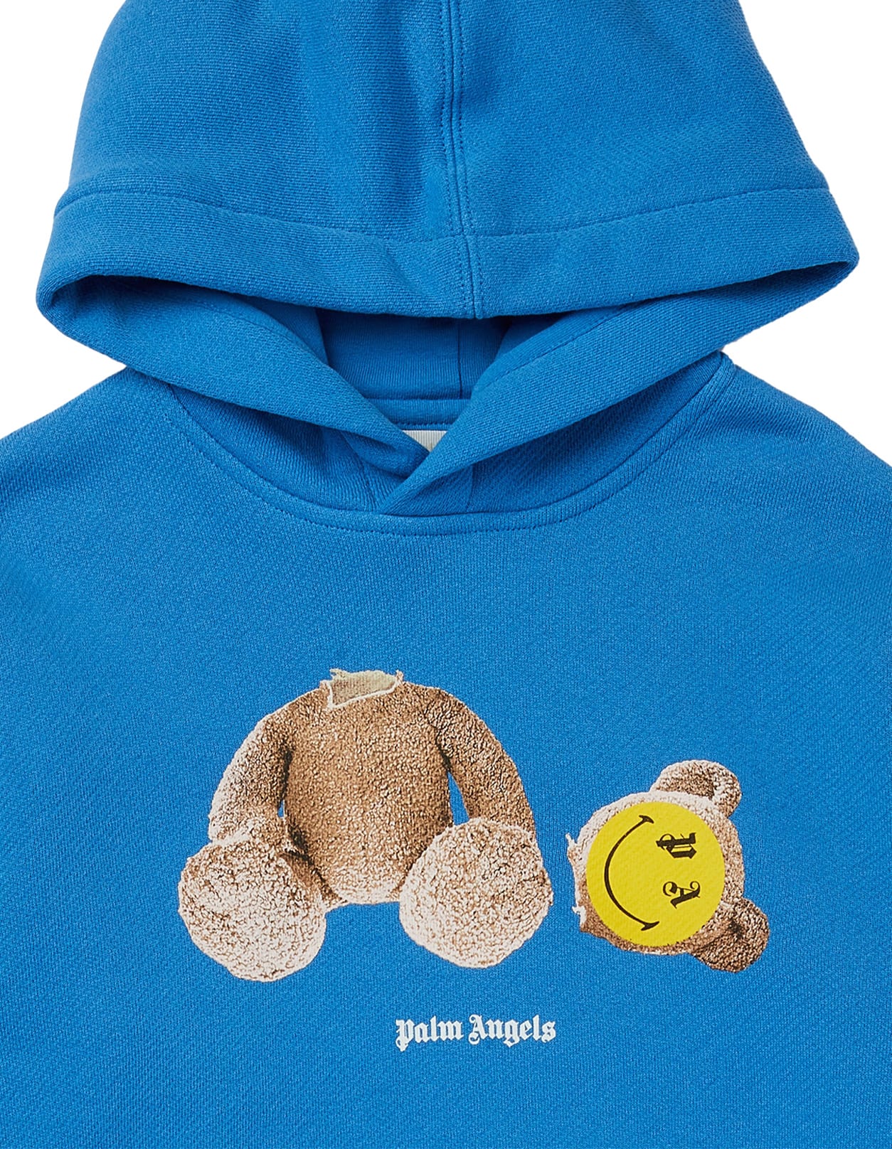 PA SMILEY BEAR HOODIE ZIP in blue - Palm Angels® Official