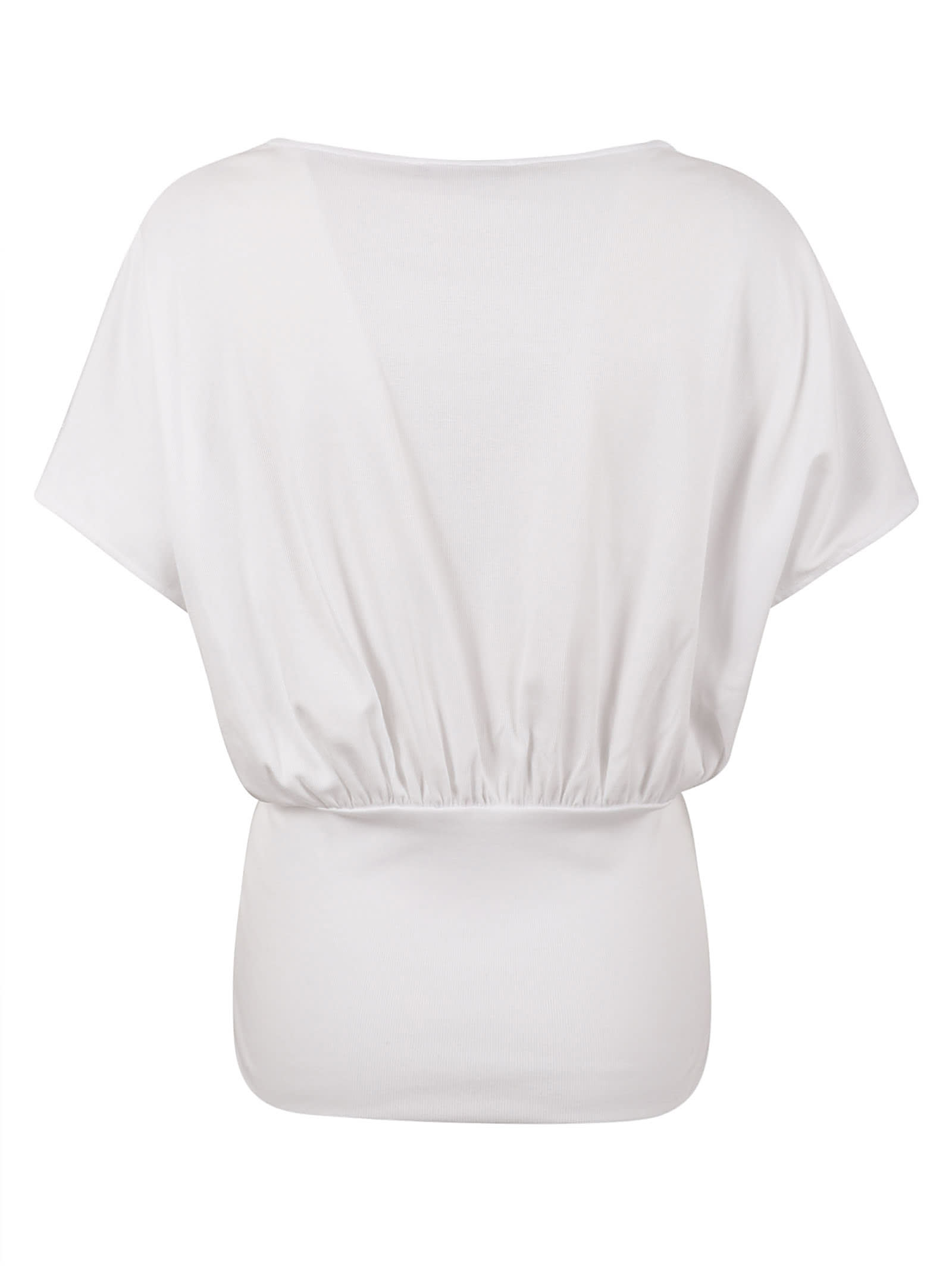 Fabiana Filippi Slim Waist Plain Top In White Ottico