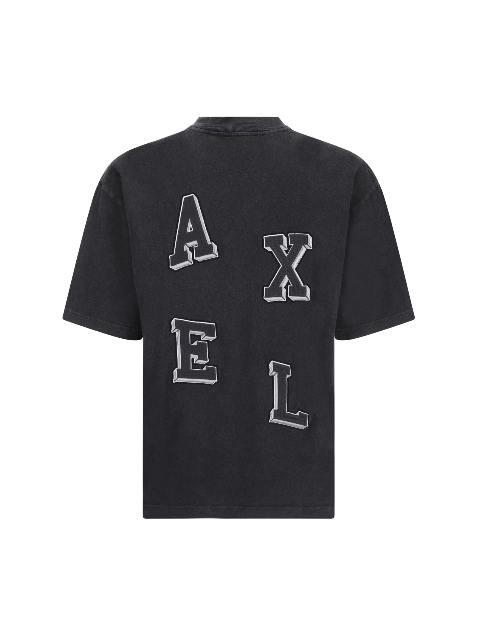 Axel Arigato Relaxed-fit Black T-shirt With Embroidered Logo In Black