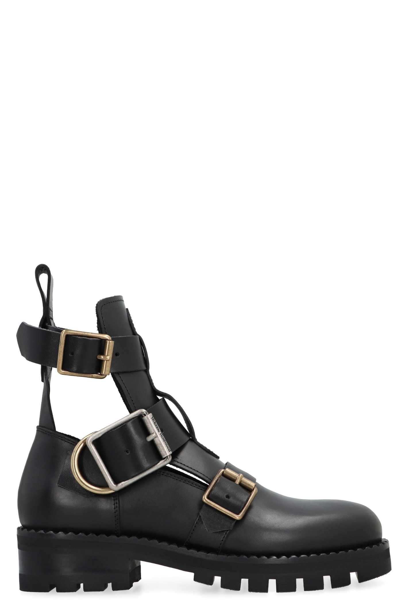 Shop Vivienne Westwood Rome Leather Ankle Boots In Black