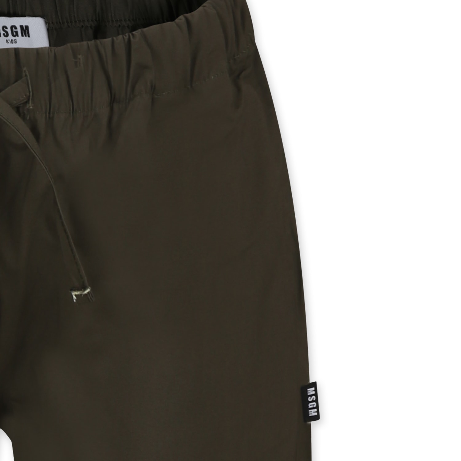 Msgm Green Trousers For Boy With Logo In Green