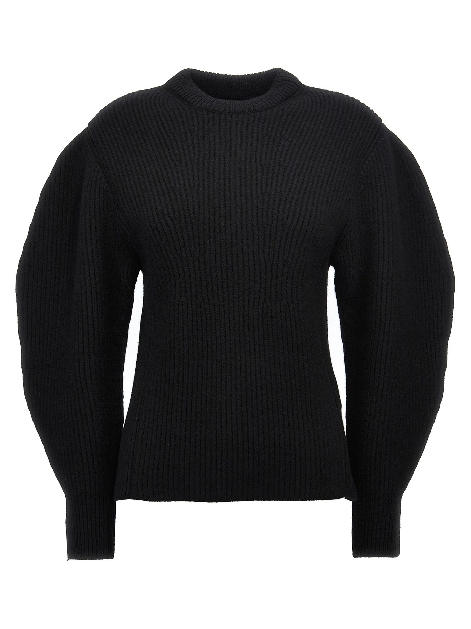 Shop Jil Sander Ribbed Sweater In Black