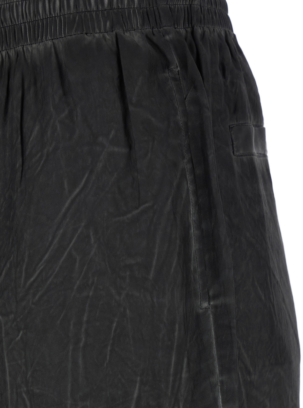Diesel Leon Black Bermuda Pants With Elastic Waist And Two Rear Welt Pockets In Tech Fabric Man In Black