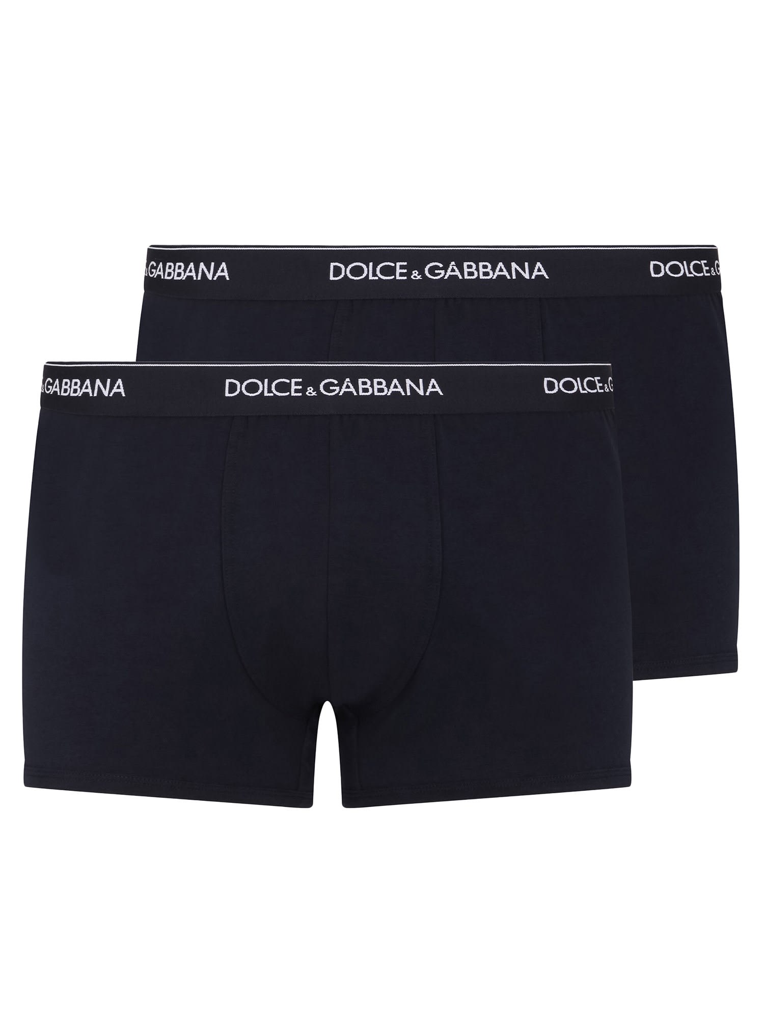 Dolce & Gabbana Pack Of Two Boxers In Blu