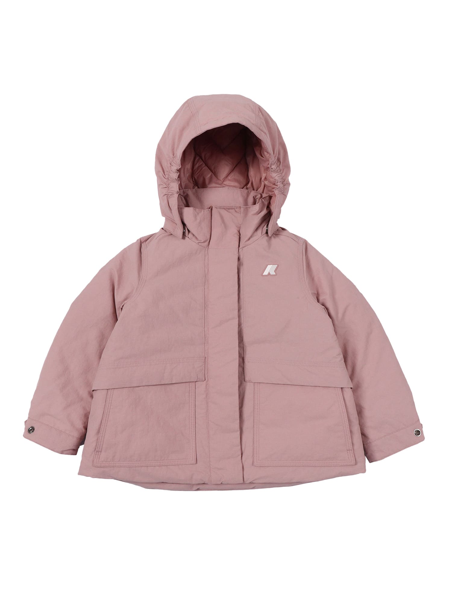 K-way Kids' P. Kali Warm Cotton Nylon Down Jacket In Animal Print