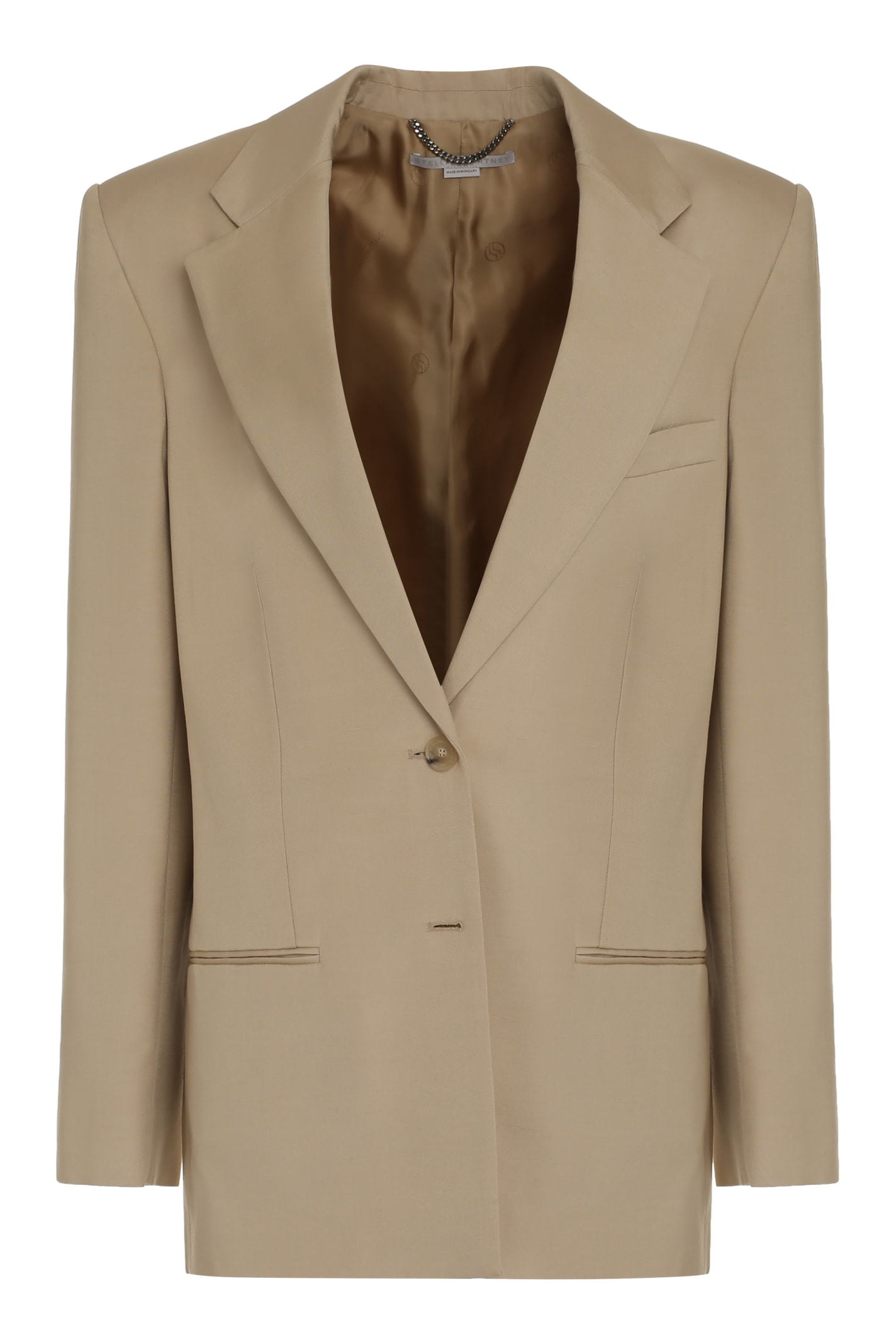 Shop Stella Mccartney Single-breasted Two-button Jacket In Beige