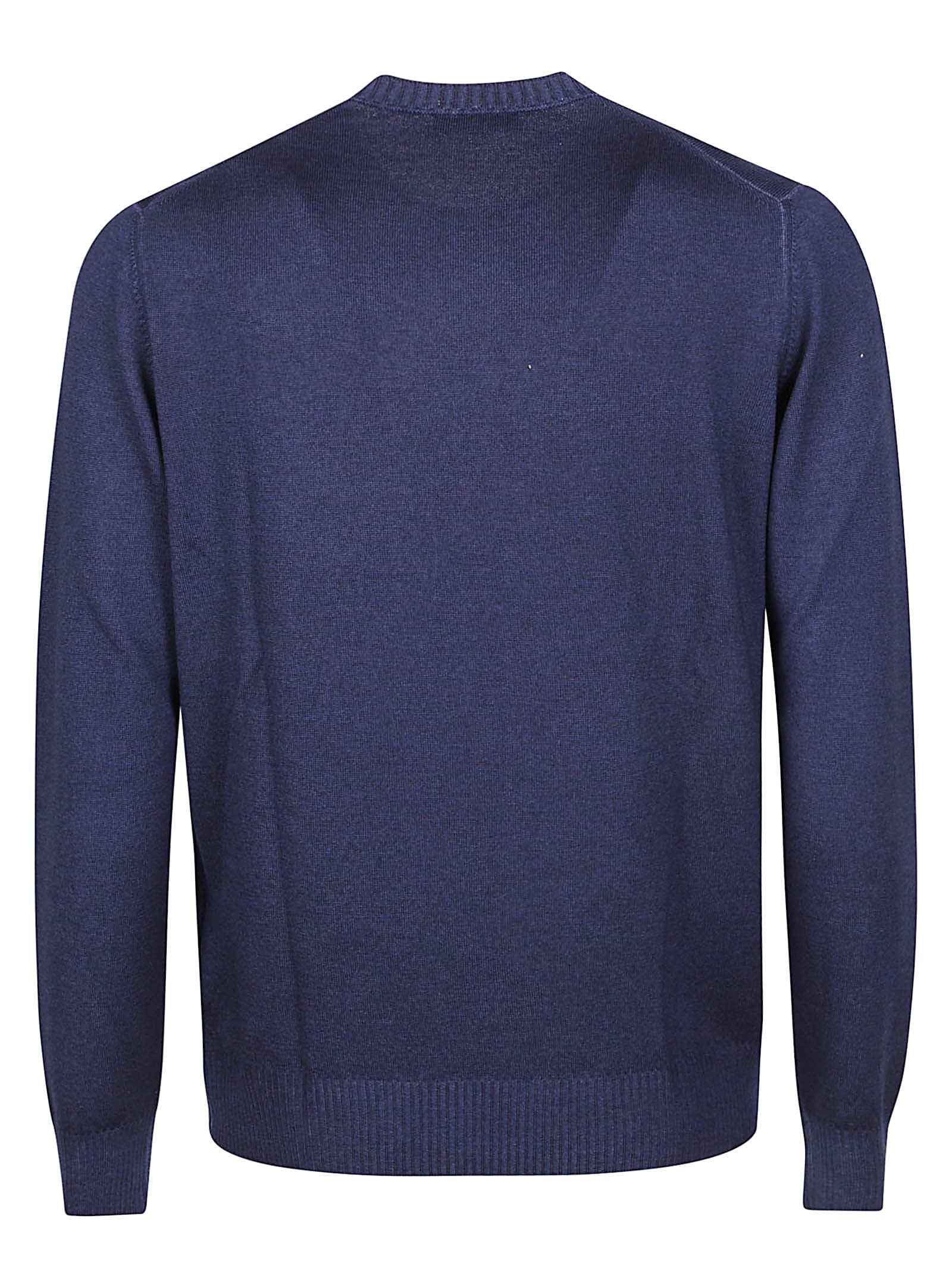 Fay Crew-neck Wool Sweater In Blue