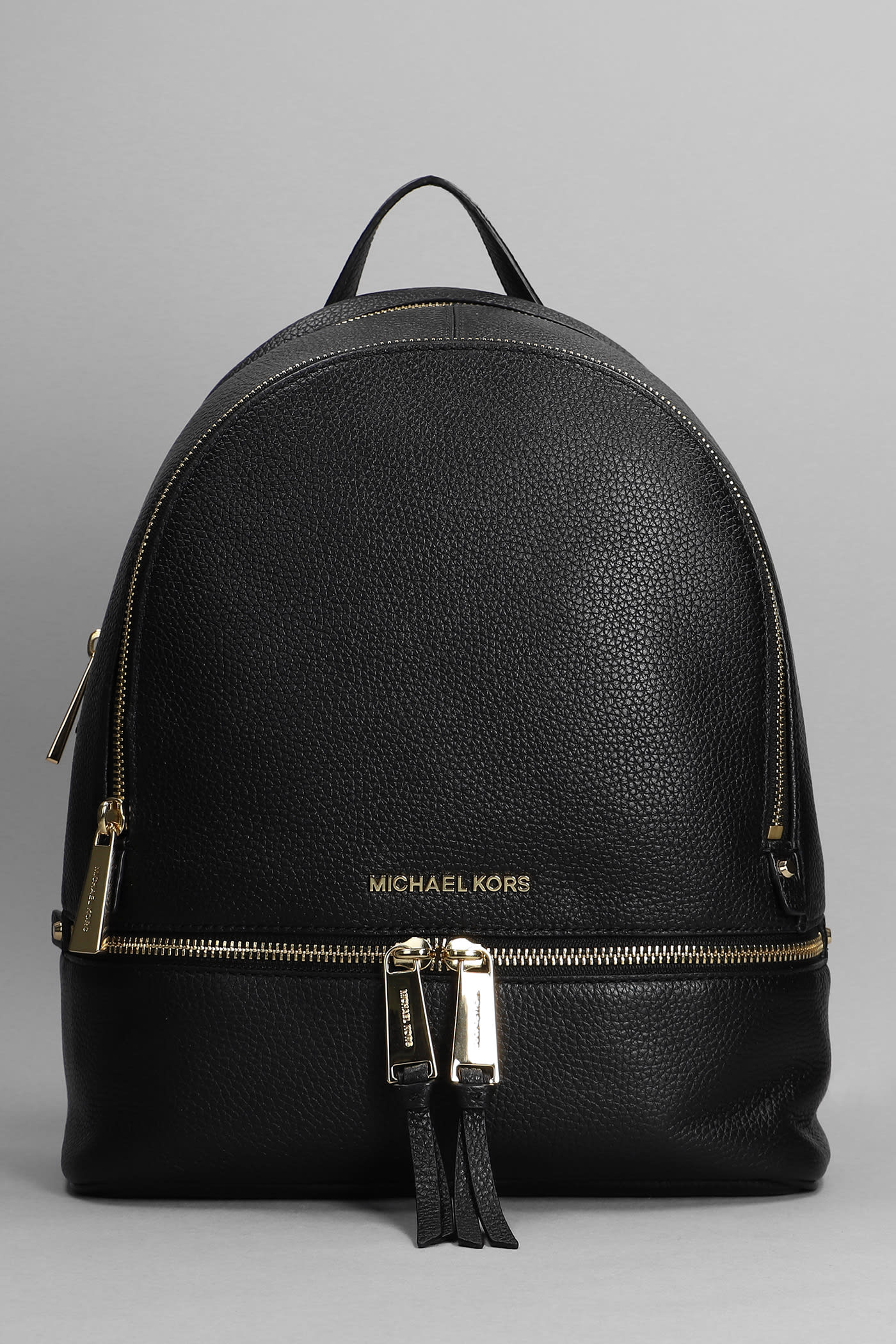 Michael Kors Rhea Backpack In Black Leather