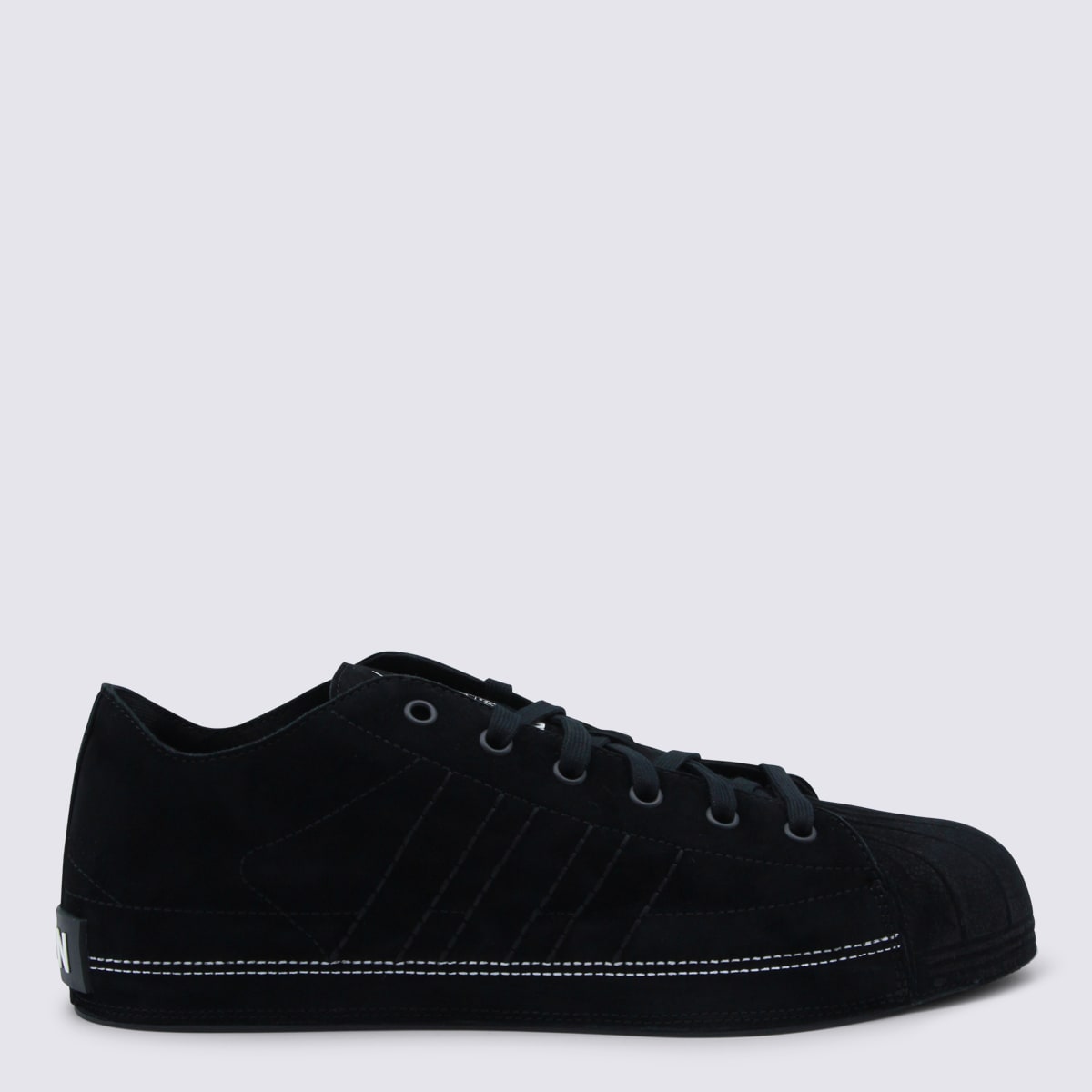 Y-3 Black Leather Nizzastar Lo Sneakers In Multi