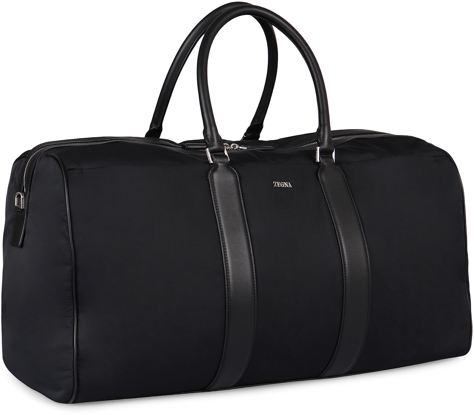 Zegna Leather-trimmed Nylon Holdall In Black