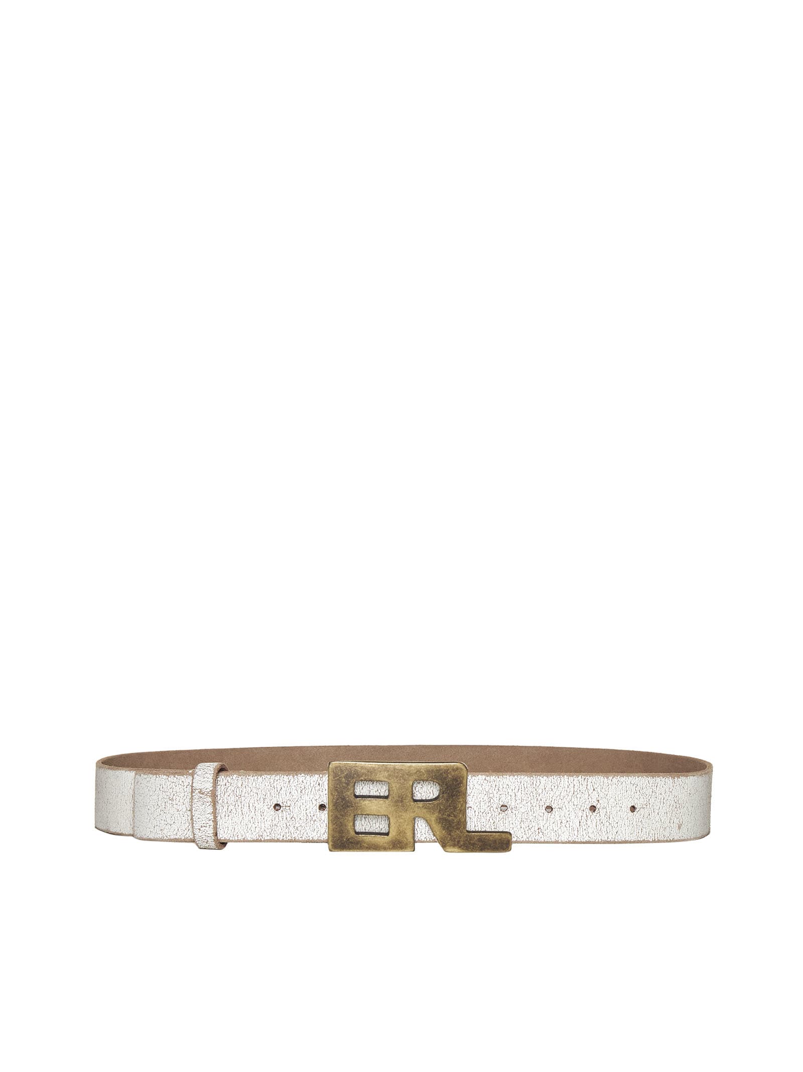 Monogram Cracked Leather Belt in Brown - ERL