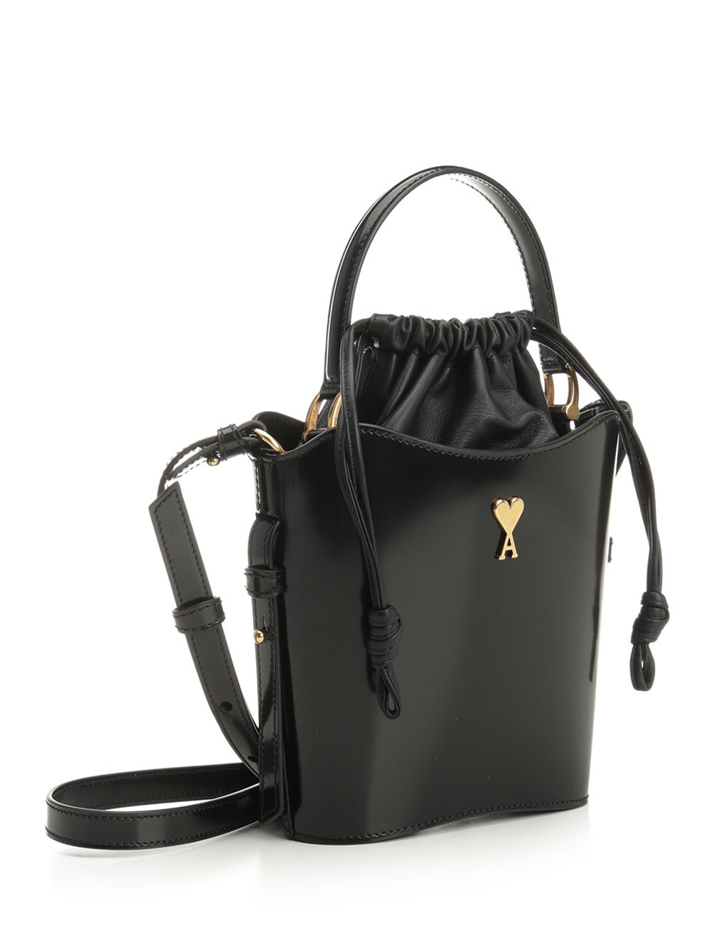 Ami Alexandre Mattiussi Paris Paris Mini Bucket Bag In Black