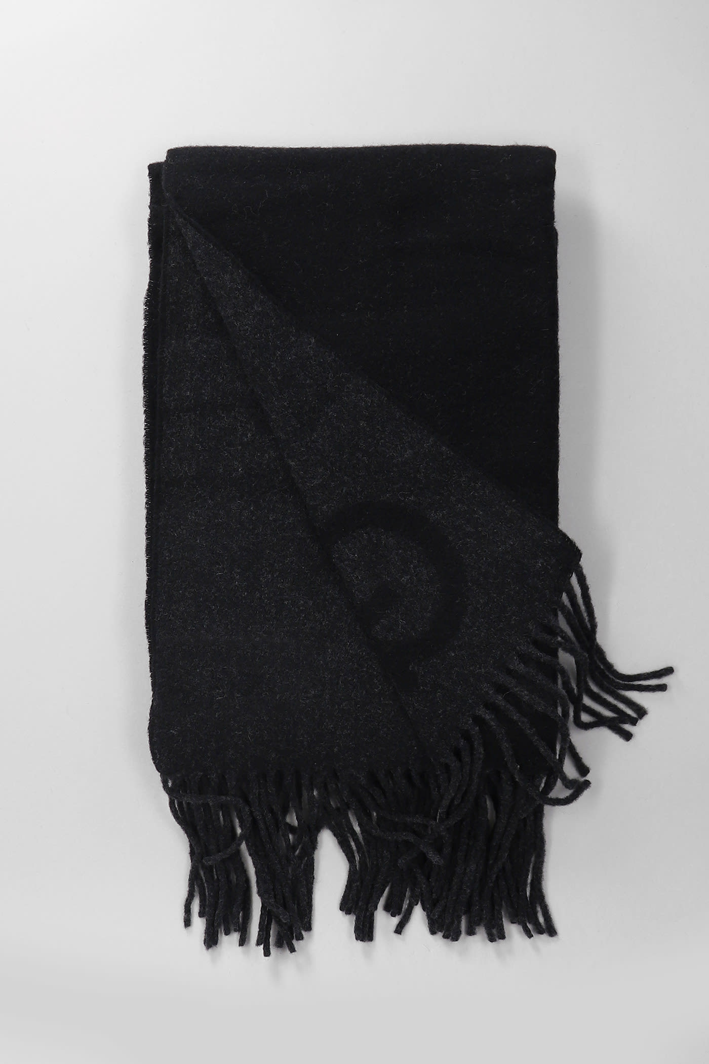 GANNI SCARVE IN BLACK WOOL