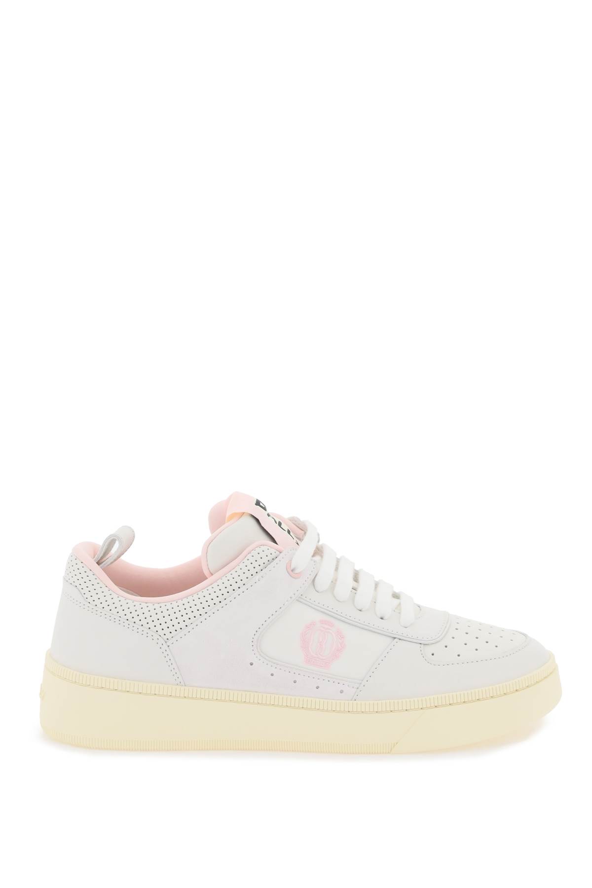 Shop Bally Leather Riweira Sneakers In White Rosa (white)