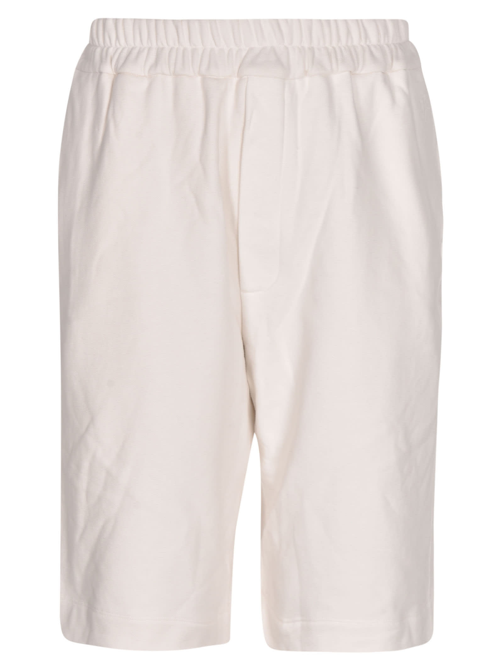 Jil Sander Ribbed Waist Plain Shorts In White