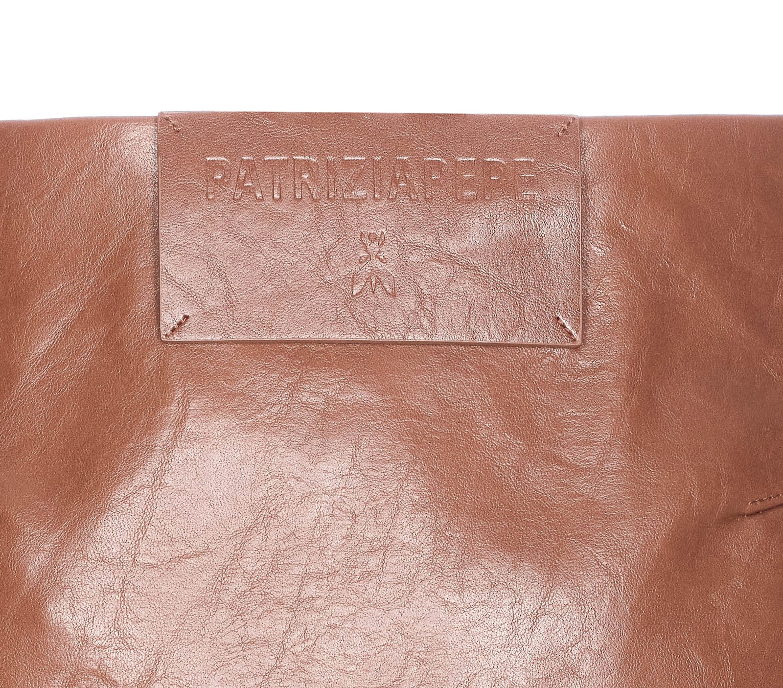 Patrizia Pepe Faux Leather Mini Skirt In Brown