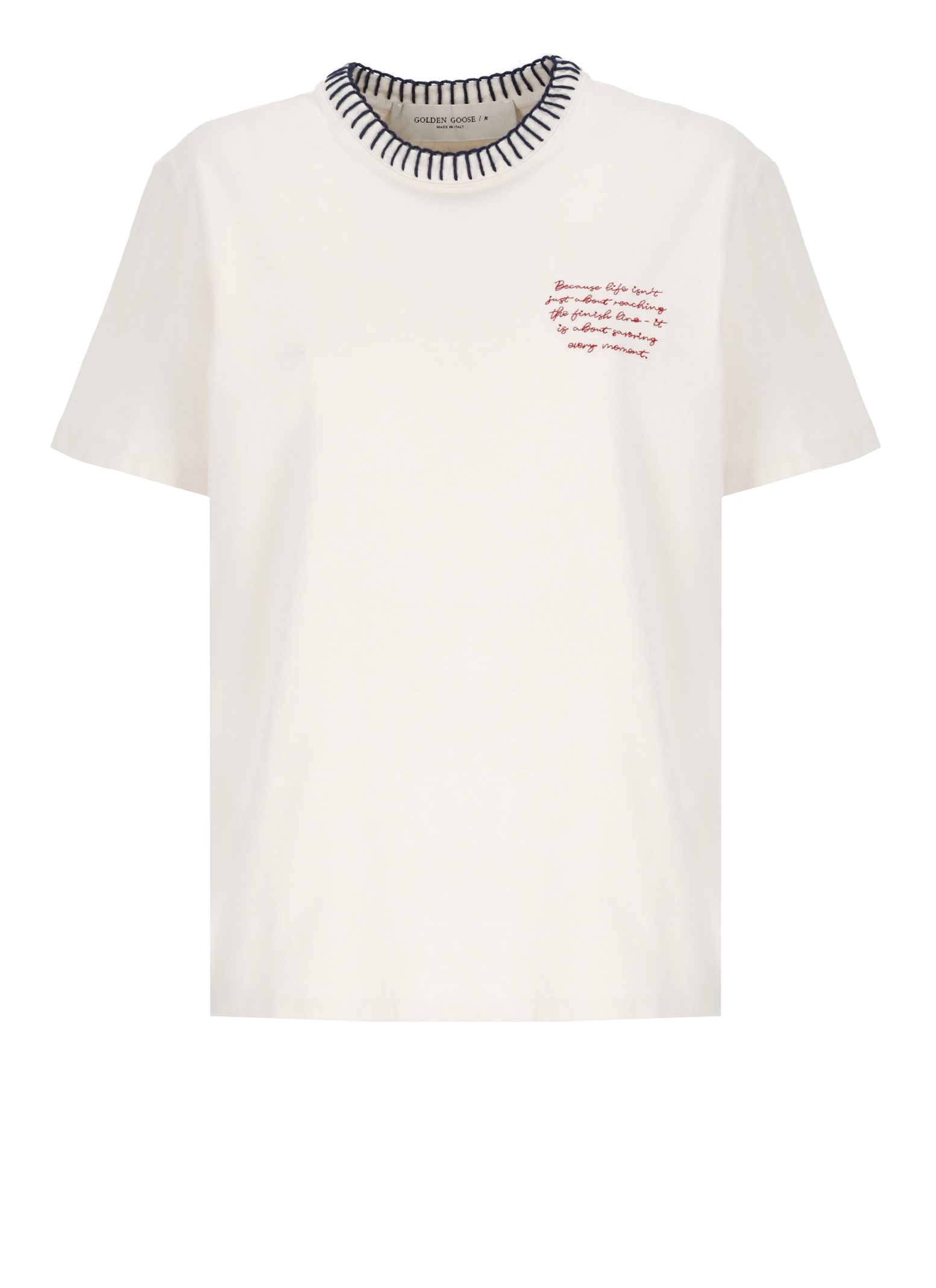 Shop Golden Goose Regular T-shirt In Ivory