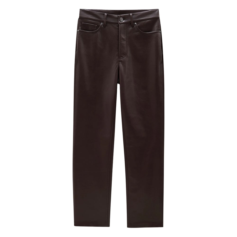 Anine Bing Pantaloni Bruno Donna Marrone Scuro In Black