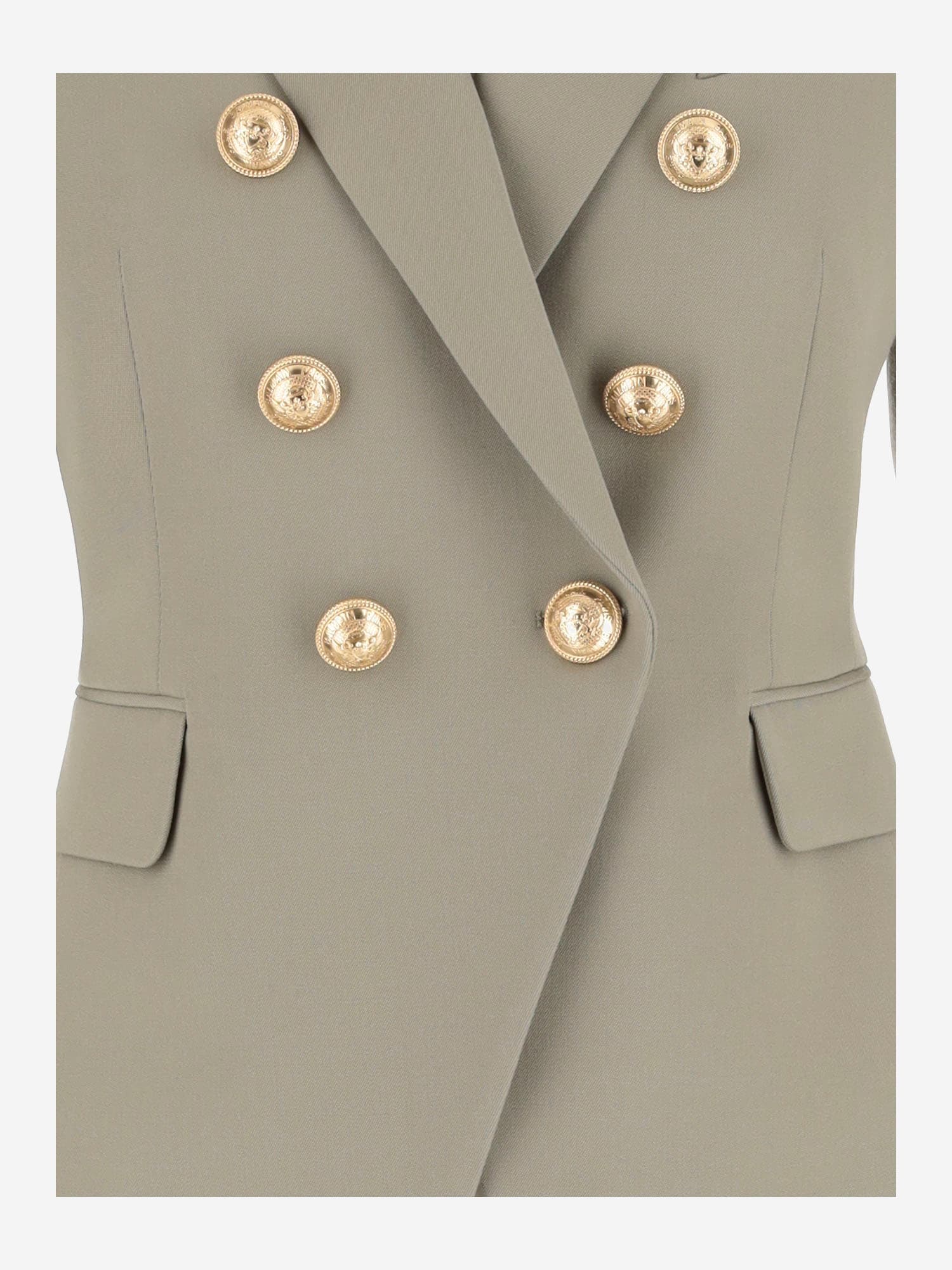 Shop Balmain Wool Jacket In Beige