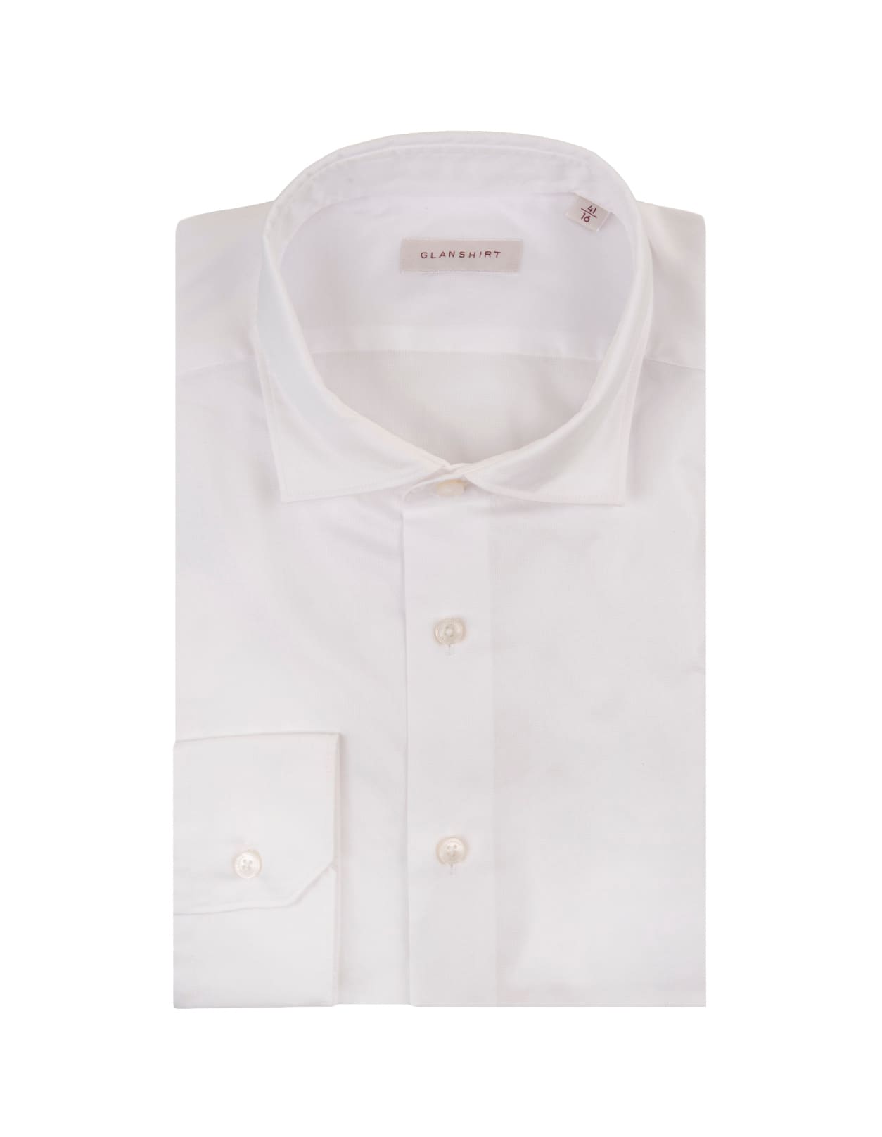 Glanshirt White Oxford Cotton Slim Fit Shirt