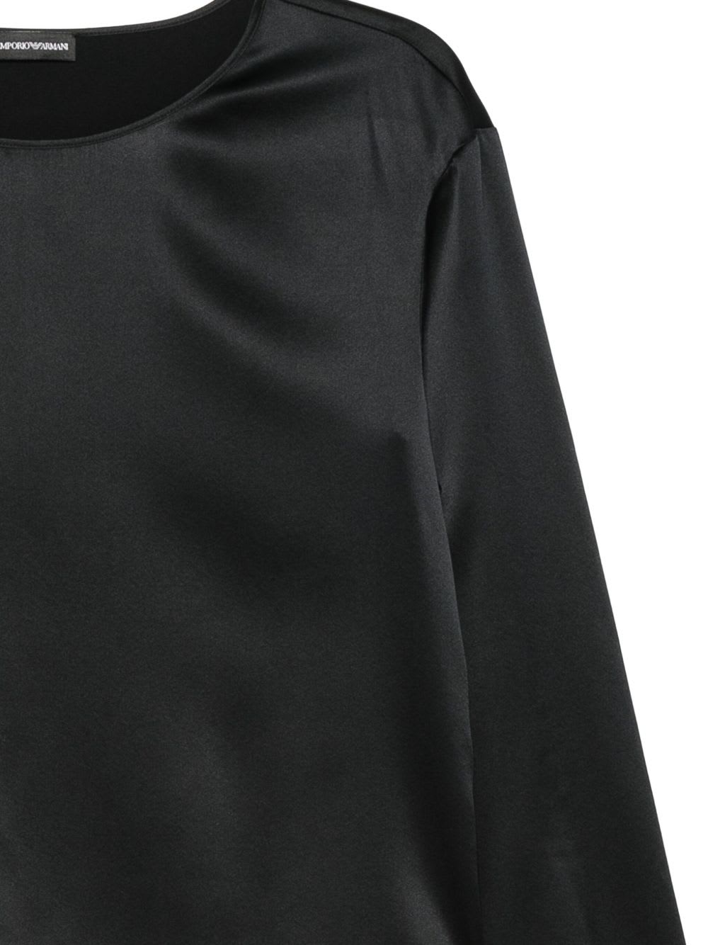 Emporio Armani Silk Top In Black