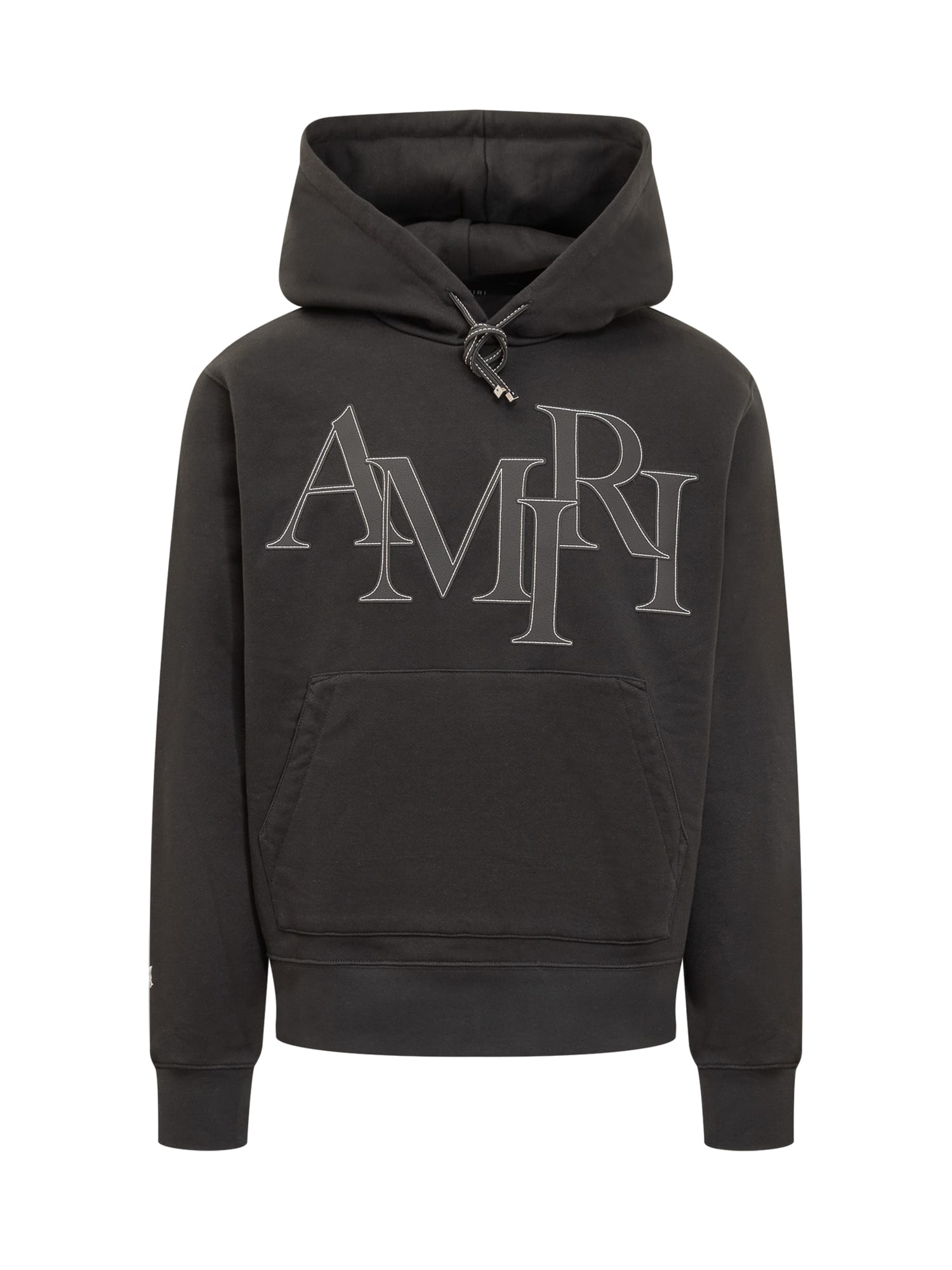 Shop Amiri Logo Hoodie In Black