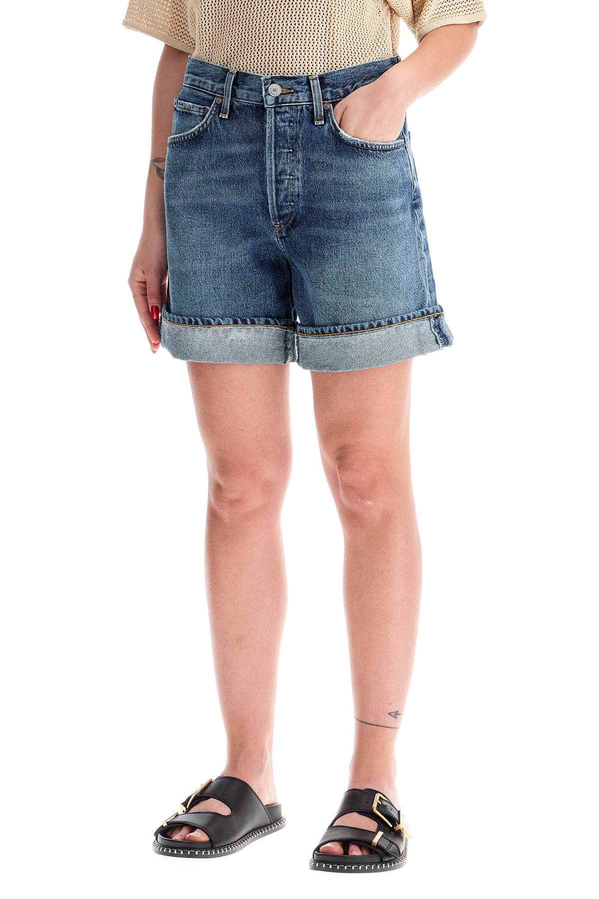 Shop Agolde Womens Denim Shorts For In Control (blue)