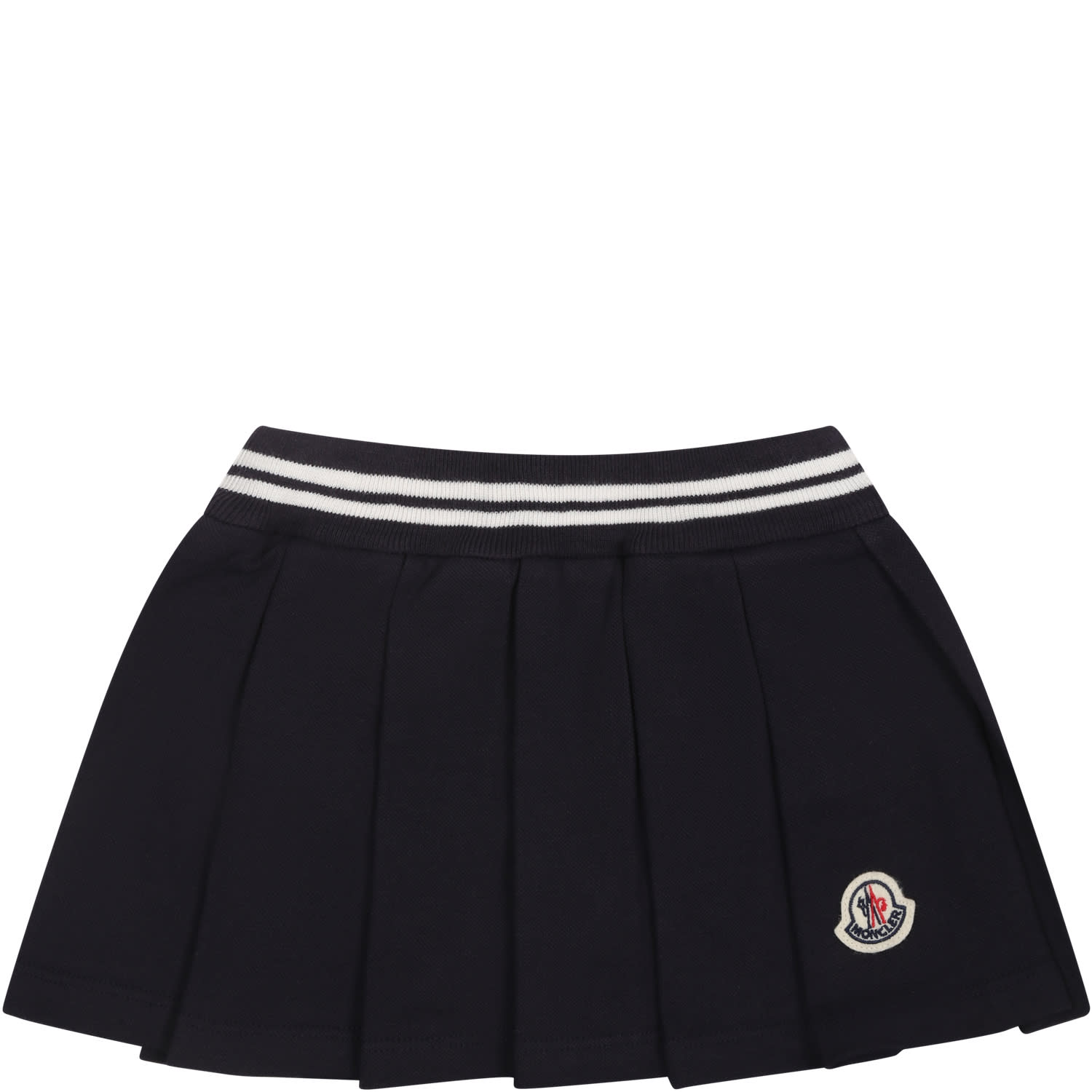 Moncler Blue Skirt For Baby Girl With Logo