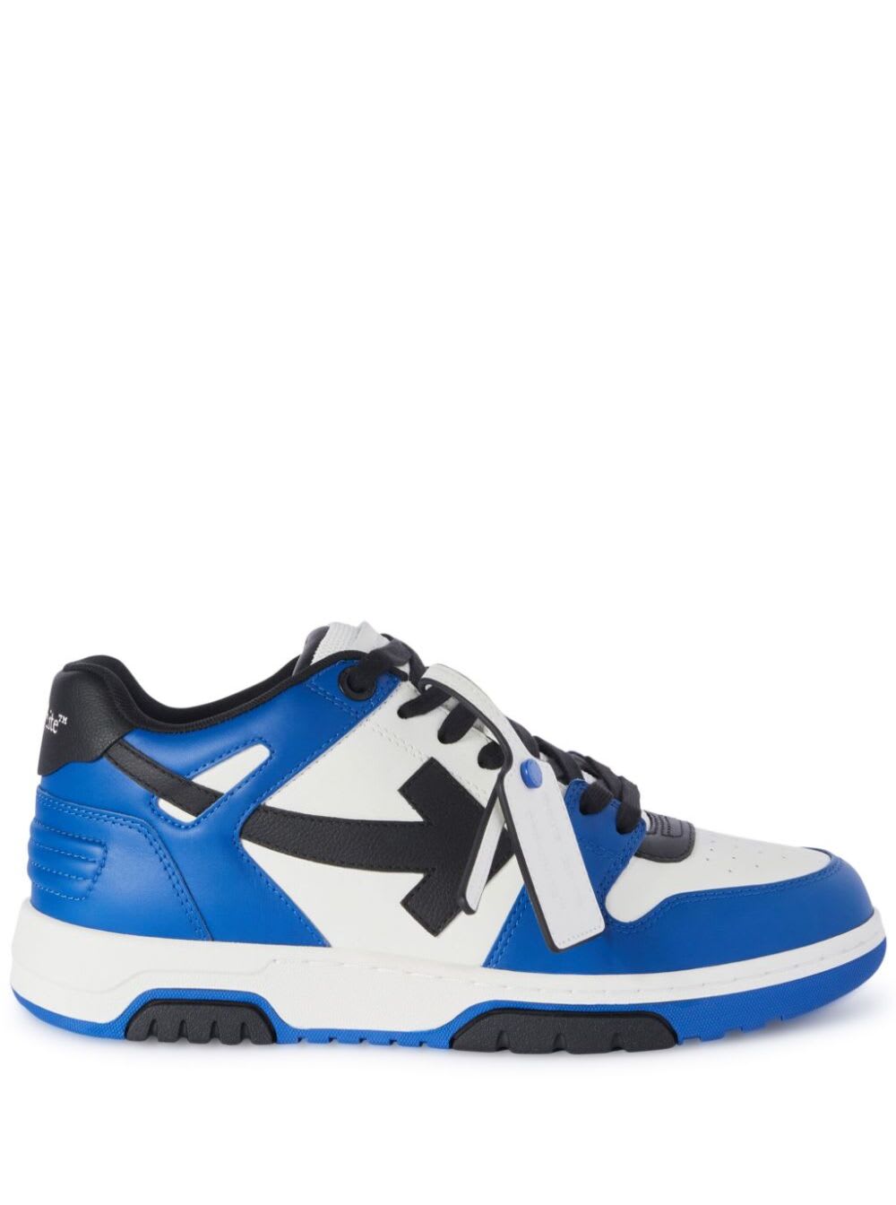 Off-white Leather Out Of Office Sneakers In Navy Blue Black