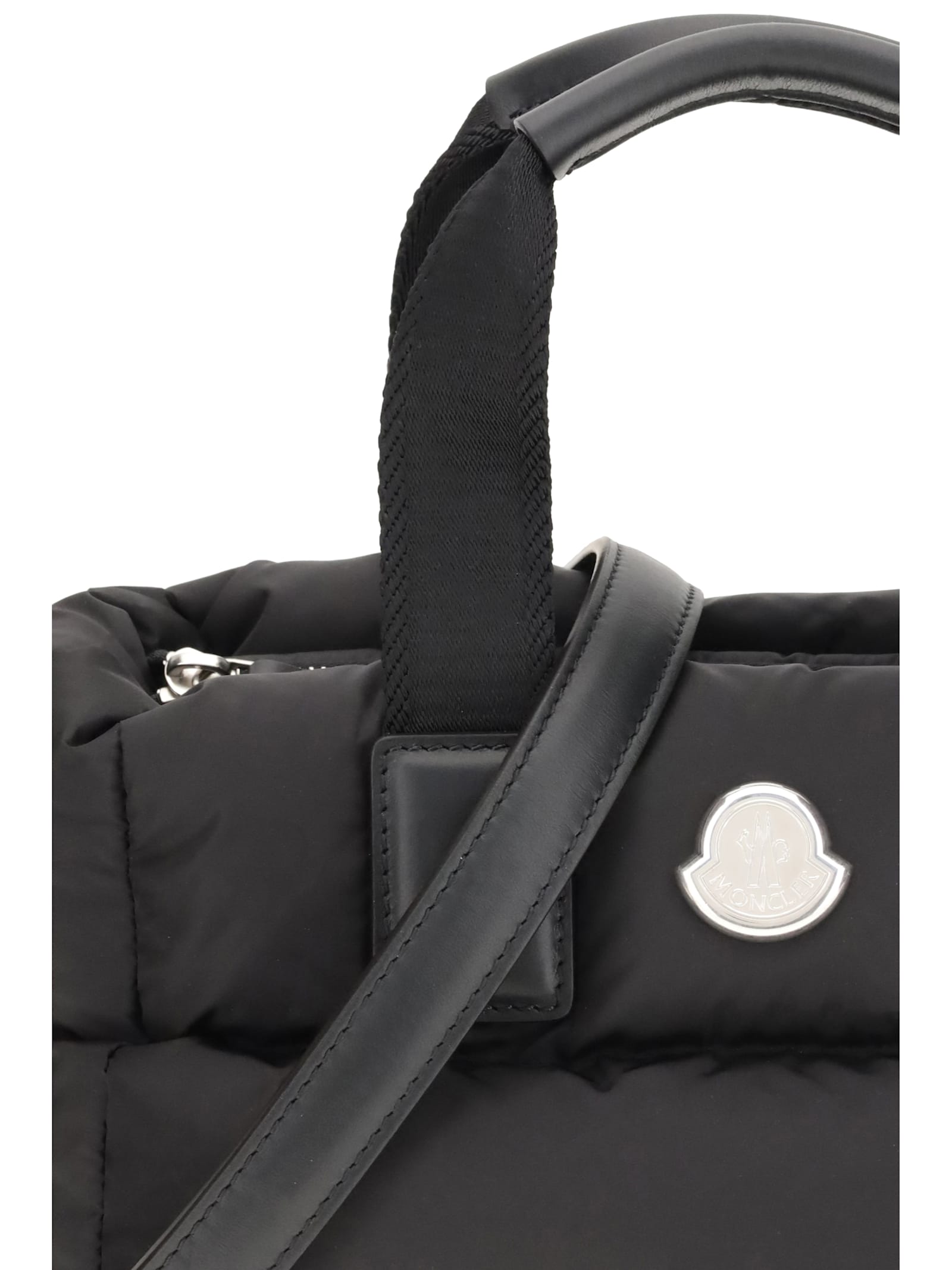 Moncler Borsa A Mano Caradoc Mini In Tessuto Nero Donna