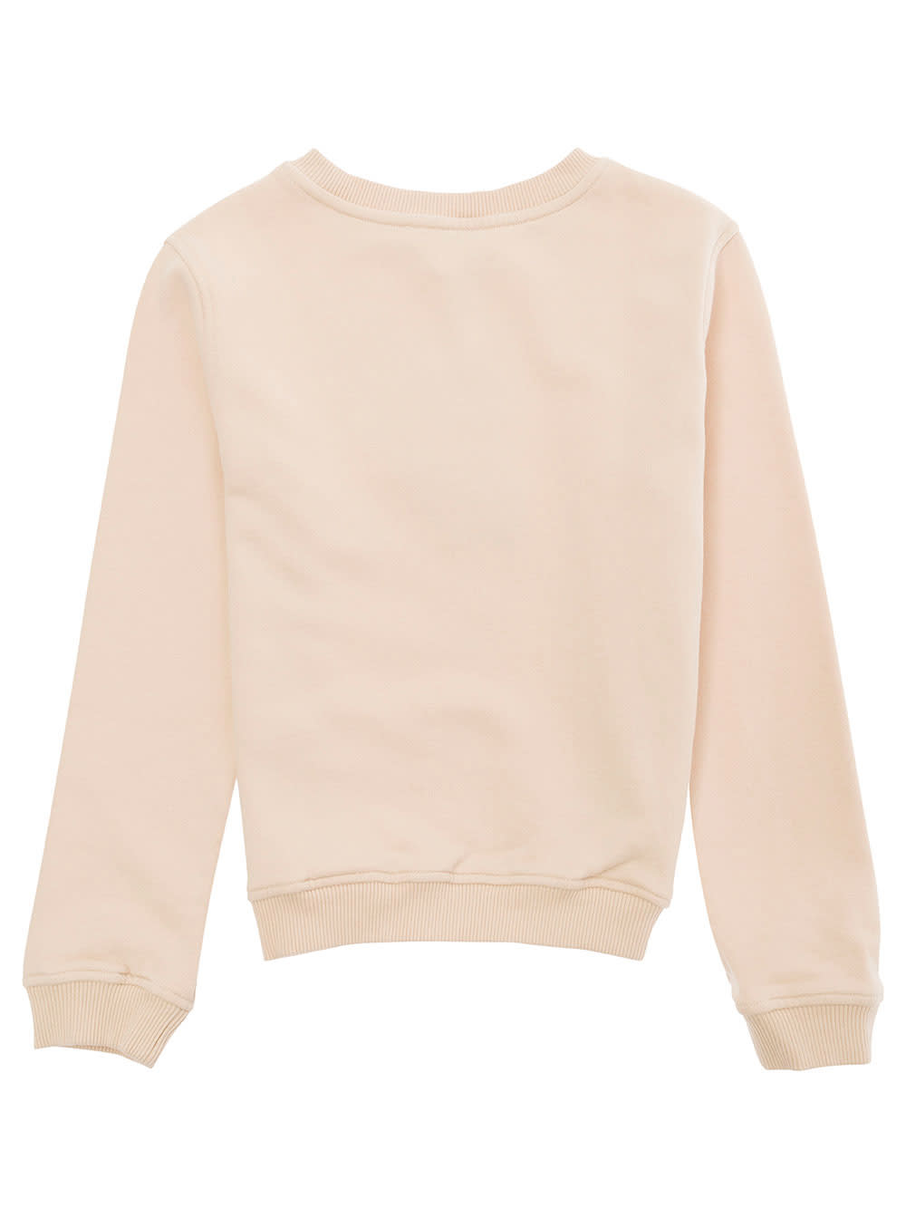 Shop Emile Et Ida Beige Crewneck Sweatshirt With Front Print In Cotton Girl