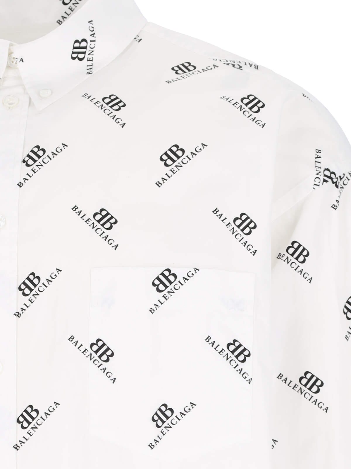 Balenciaga Logo Shirt In White