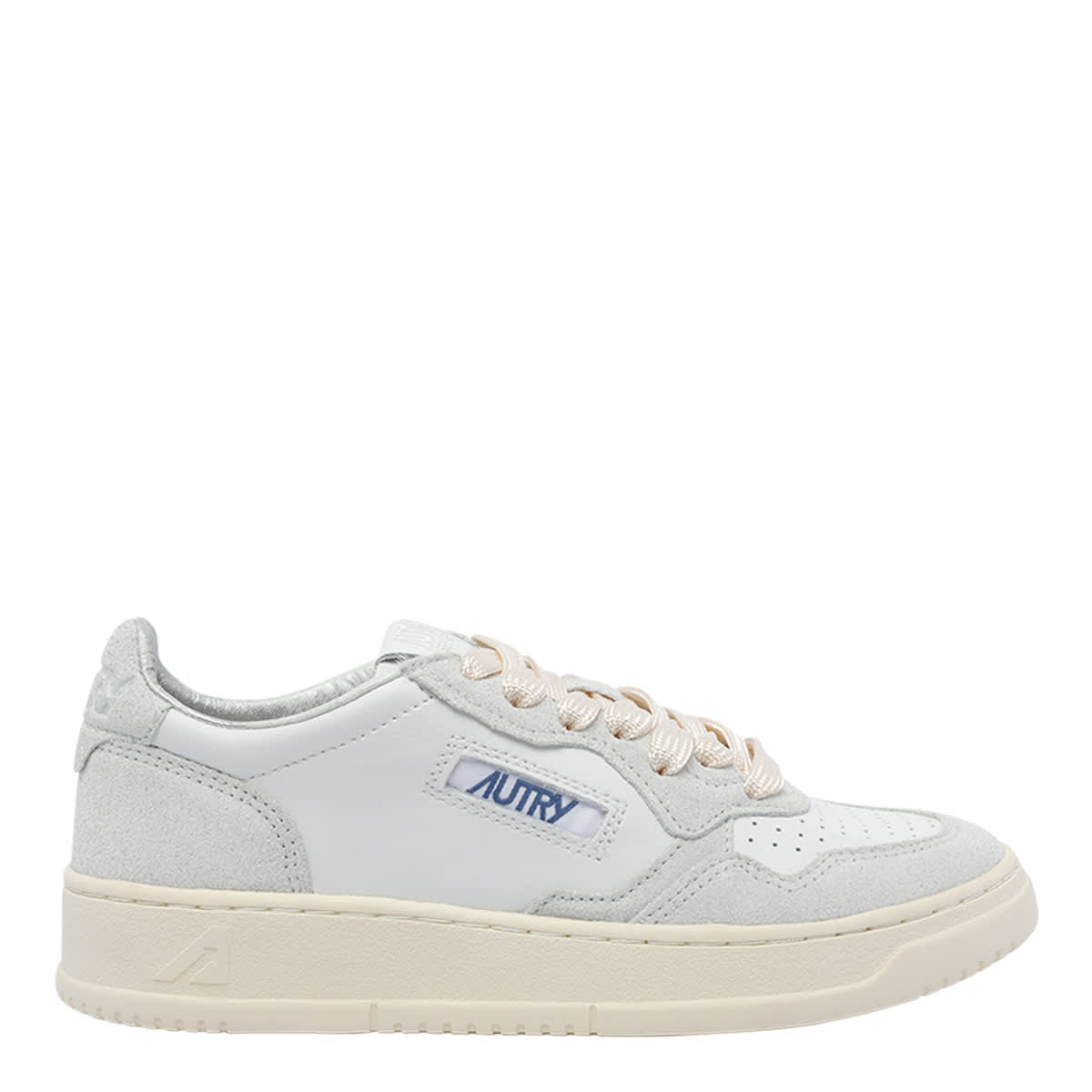 Autry White And Grey Medalist Low Sneakers In Gray