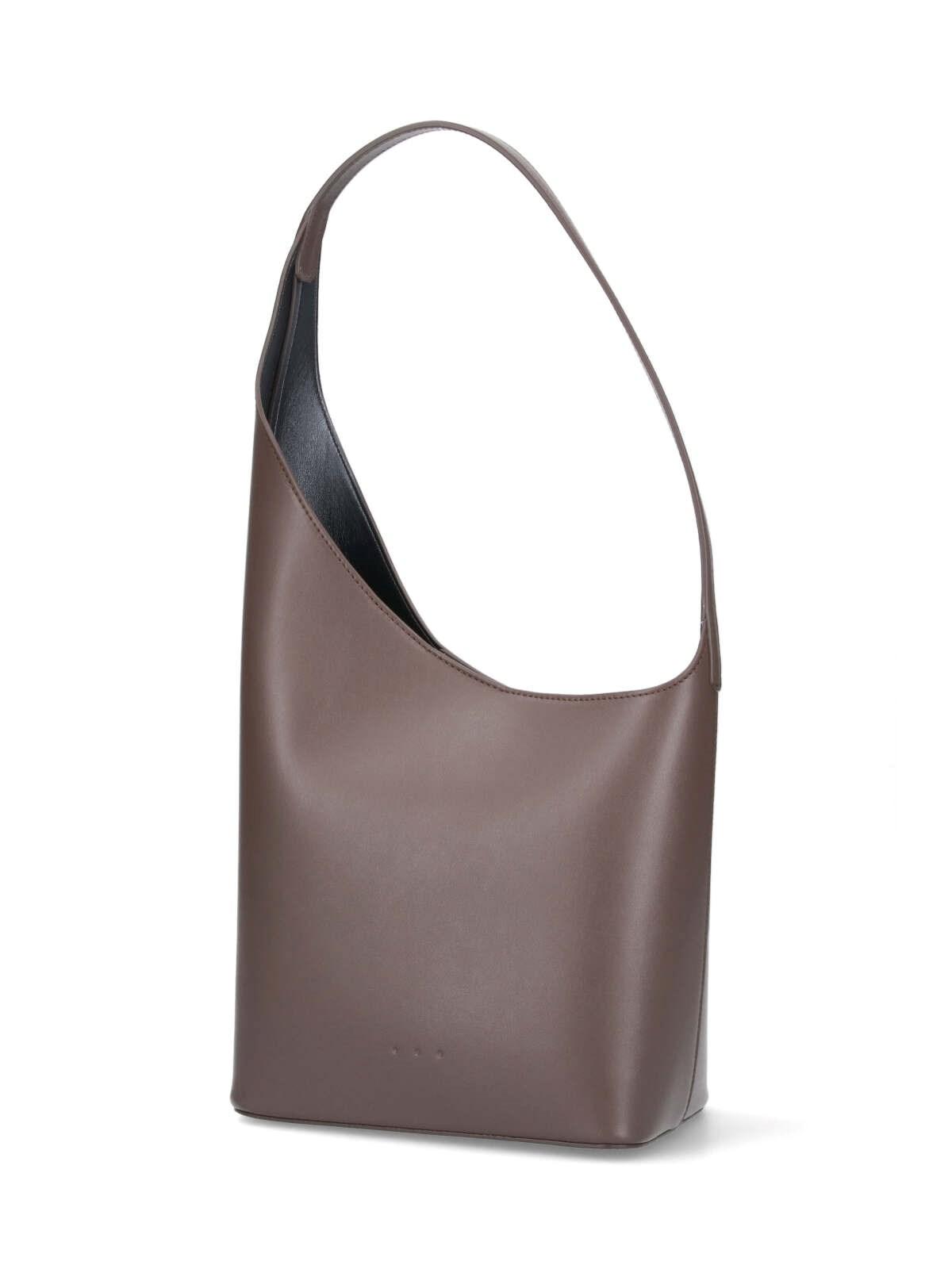 Aesther Ekme Lune Zip Grain Calf Leather Shoulder Bag