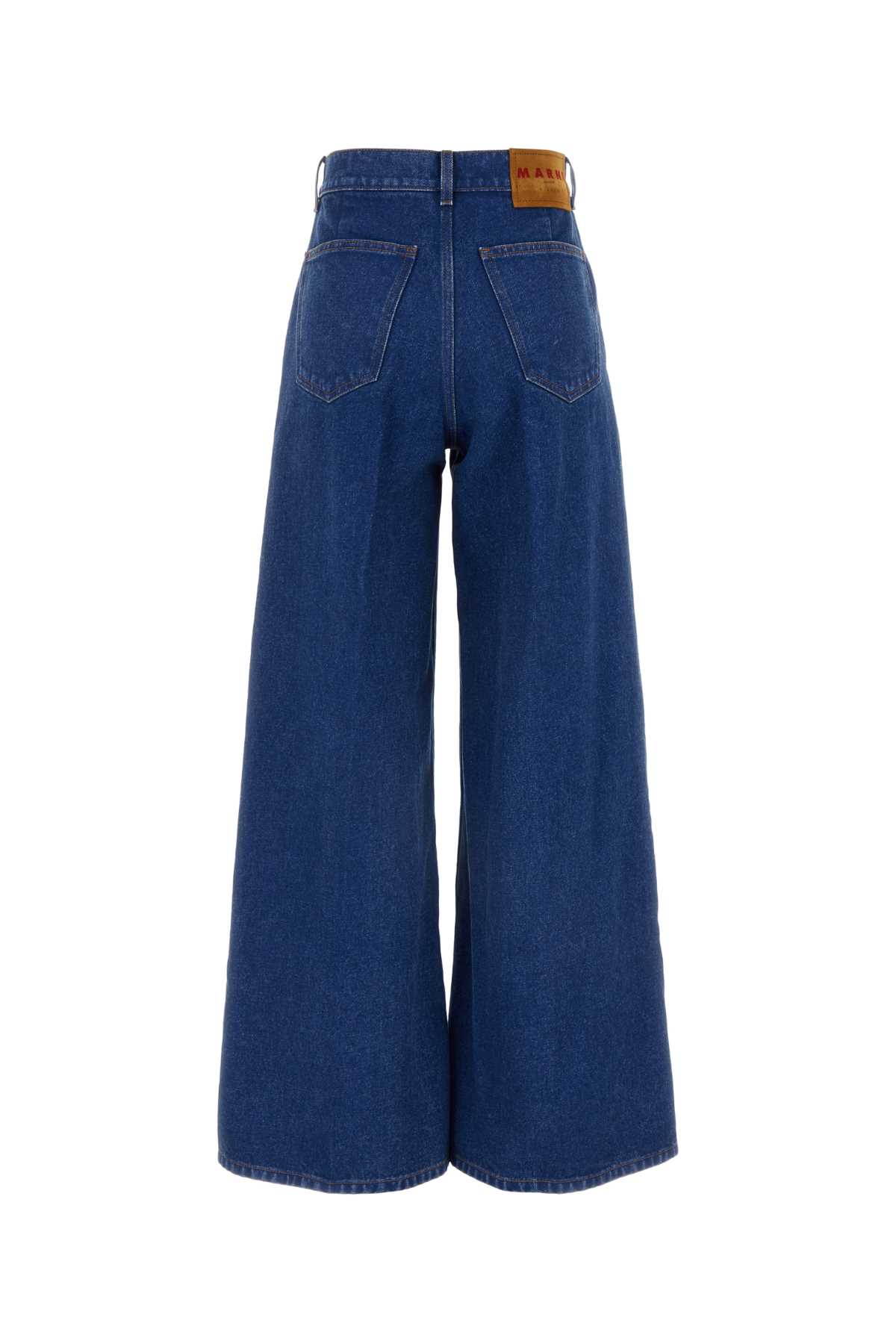 Shop Marni Denim Wide-leg Jeans In Ocean