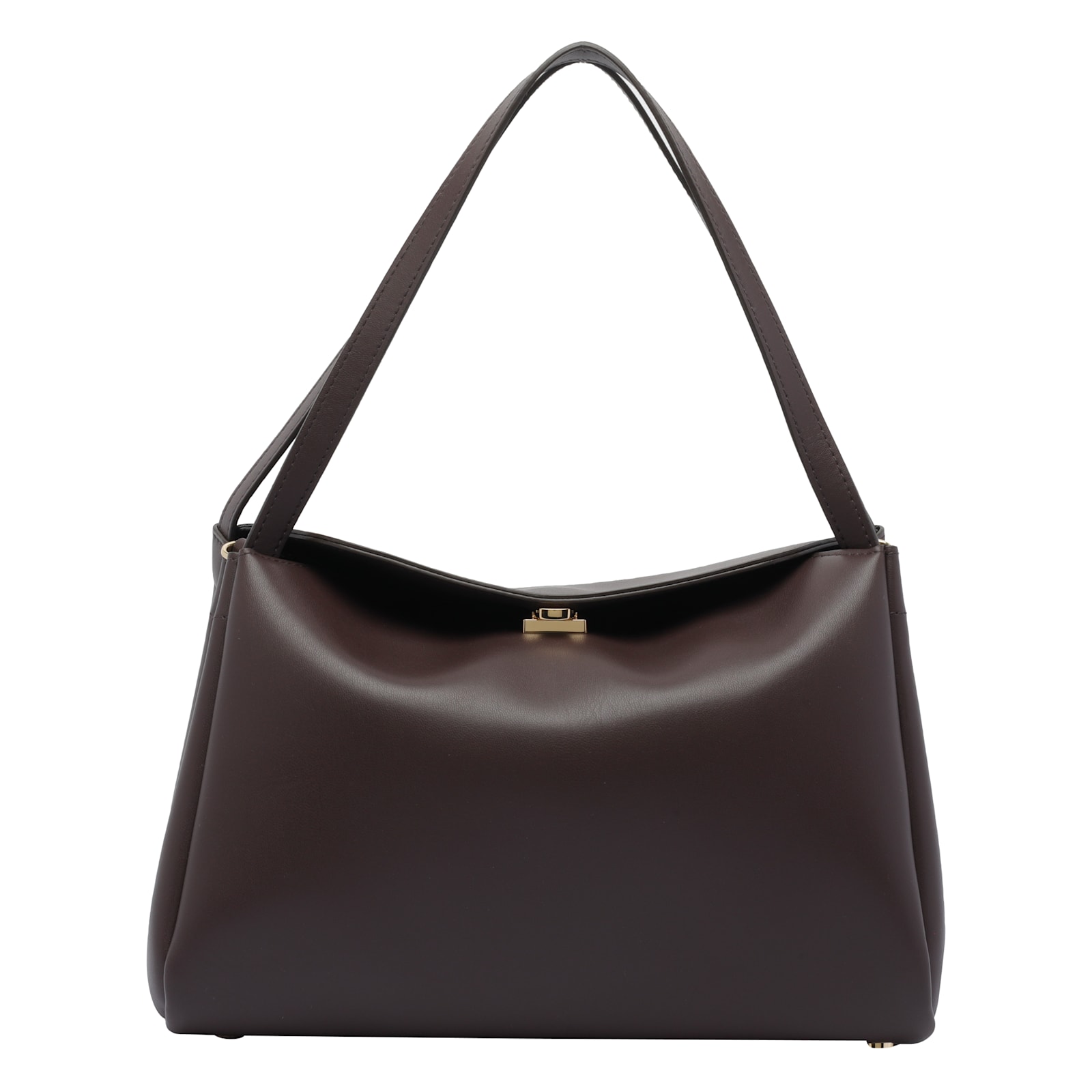Themoirè Clasp-fastening Shoulder Bag In Brown