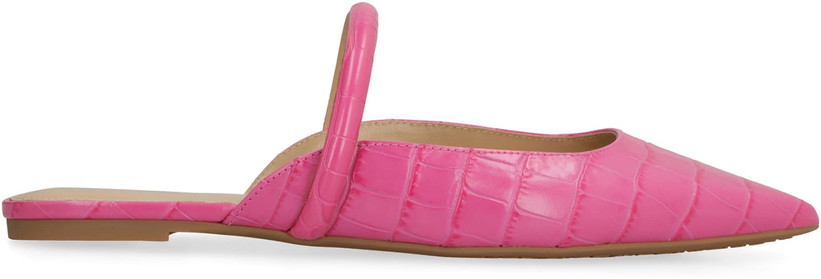 Shop Michael Michael Kors Jessa Flex Leather Pointy-toe Slippers In Fuchsia