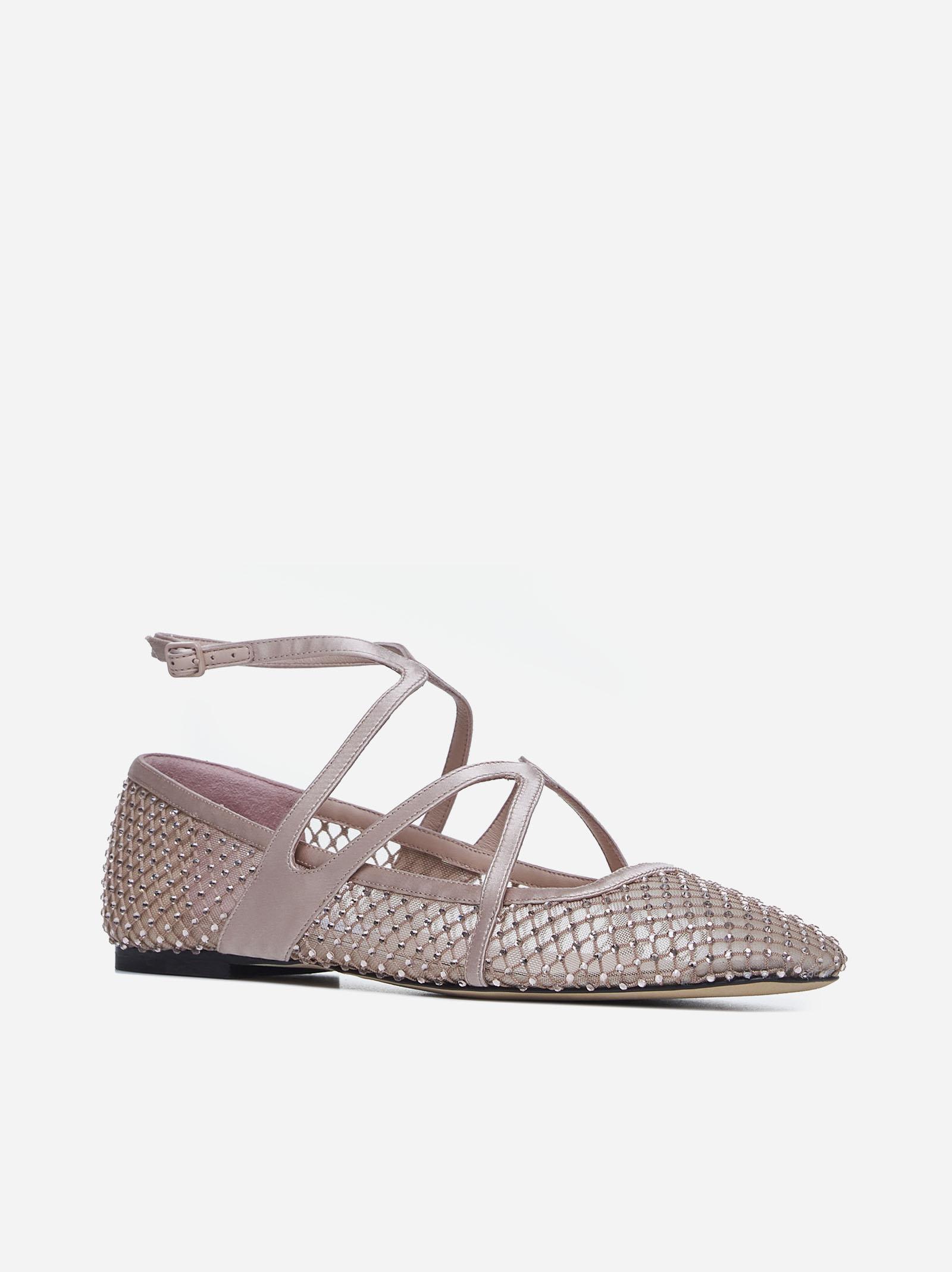 Jimmy Choo Astoria Satin And Mesh Ballet Flats In Yellow
