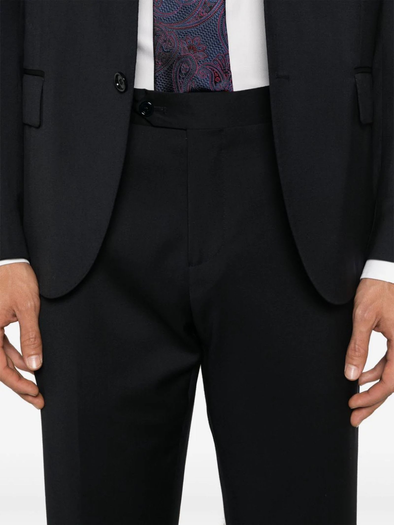 Shop Lardini Navy Blue Virgin Wool Suit