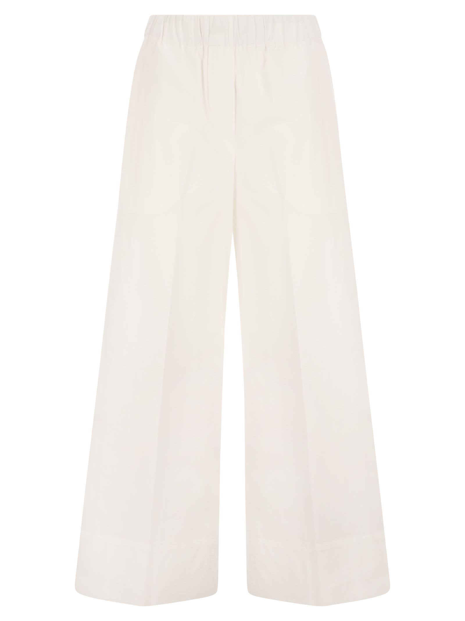 Shop Antonelli Papaya - Loose Cotton Trousers In White