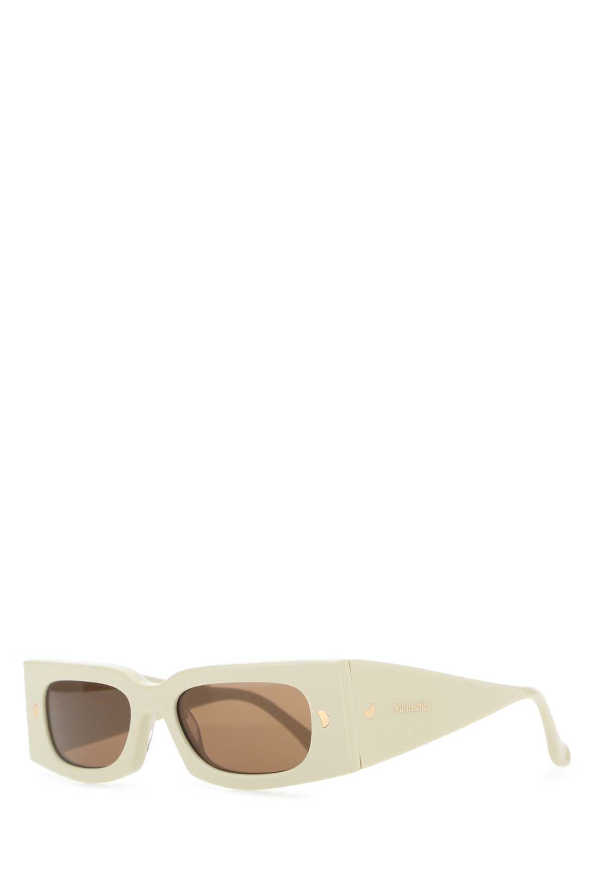 Shop Nanushka Ivory Bio Acetate Fenna Sunglasses In Shell