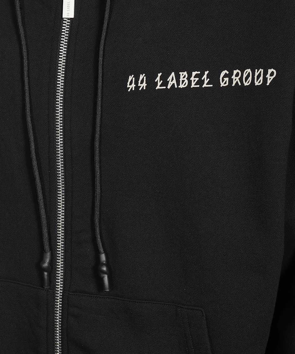 44 Label Group Full Zip Cotton Hoodie In Black