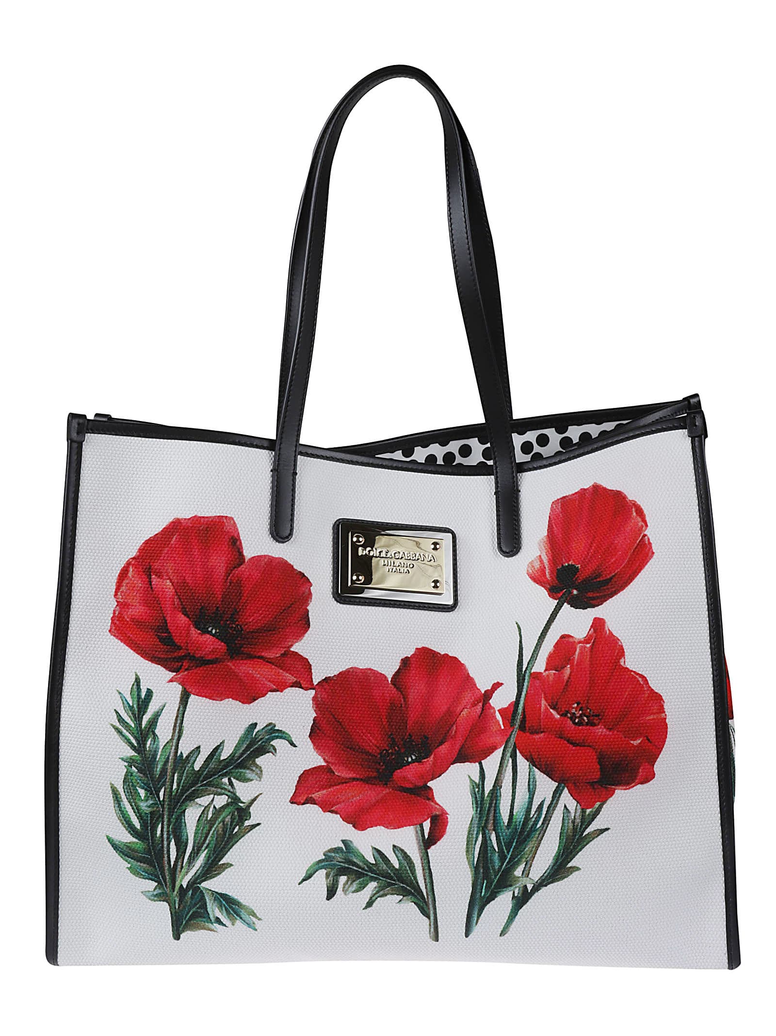 Dolce & Gabbana Floral Canvas Shopping Tote
