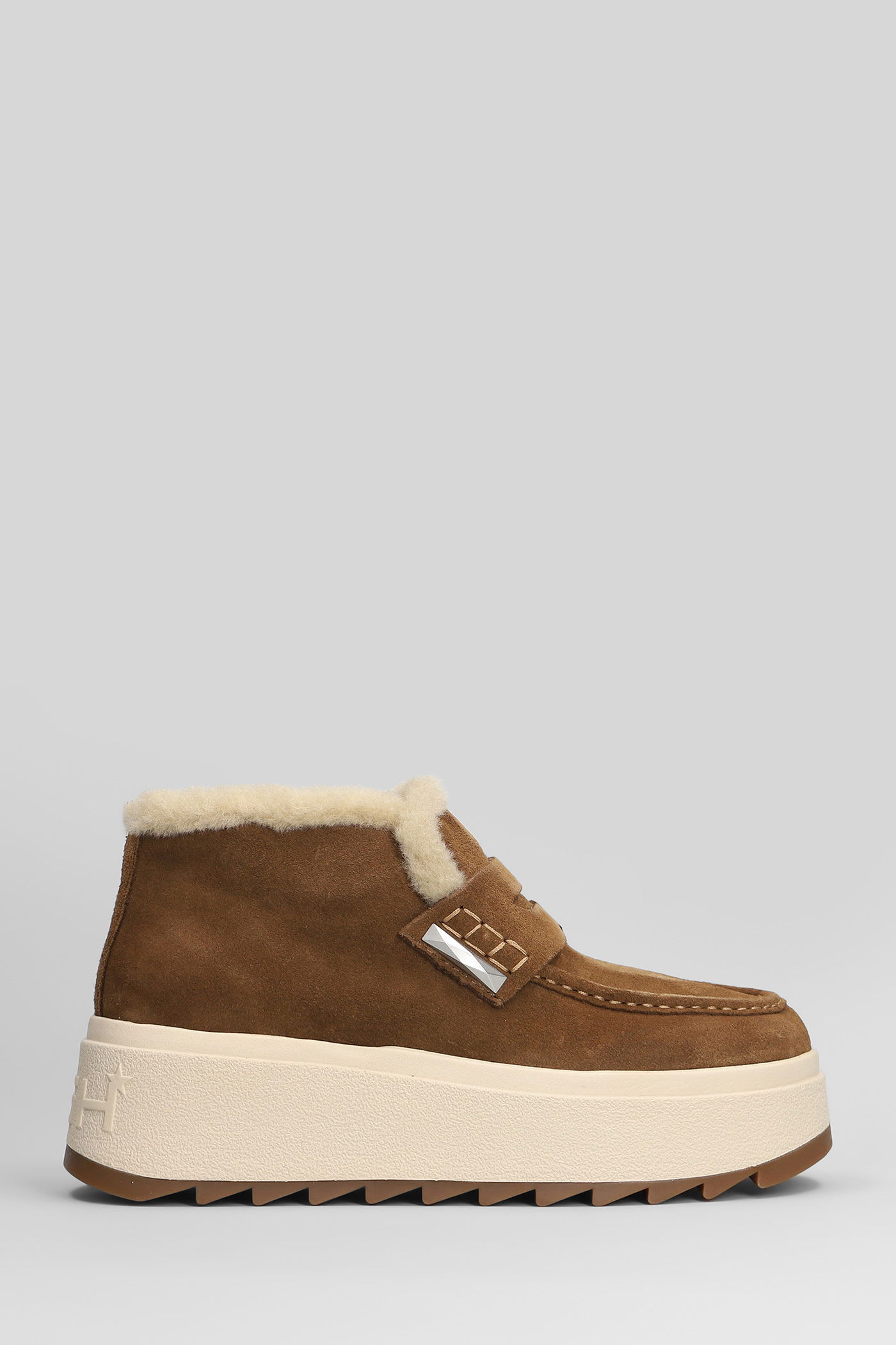 Ash Magic Low Heels Ankle Boots In Leather Color Suede In Brown