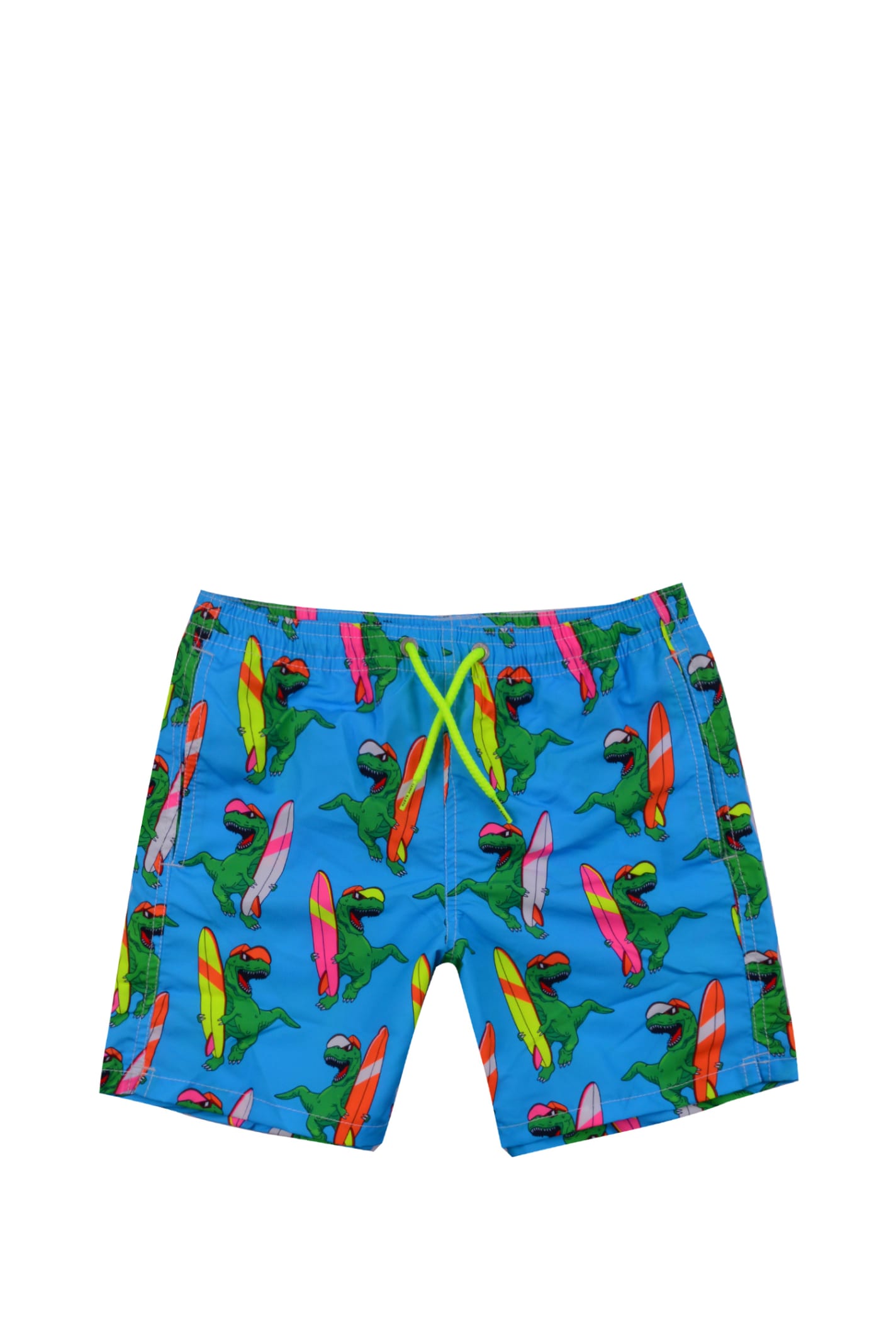 Mc2 Saint Barth Kids' Shorts Swimsuit With Print In Blue
