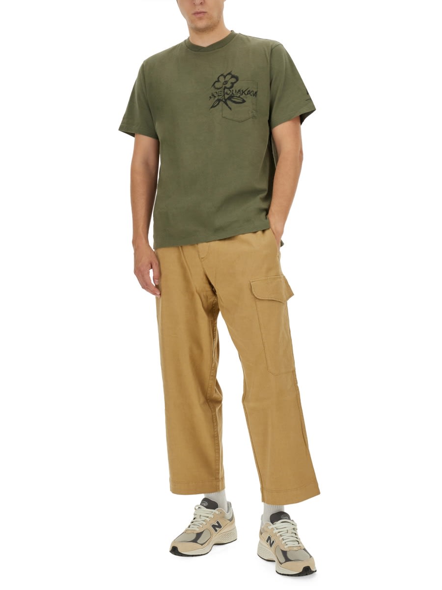 Engineered Garments Man T-shirt Military Green Size Xl Cotton In Green